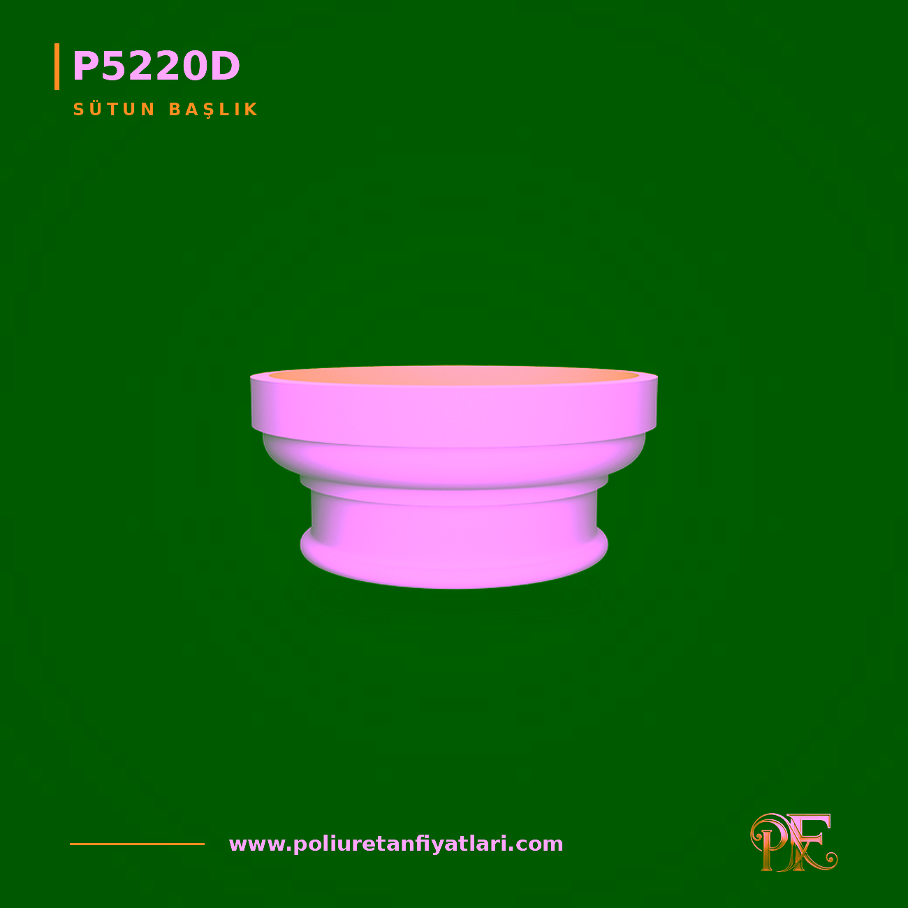 Poliüretan 28x28 cm Kabartma Motifli Sütun Başlığı