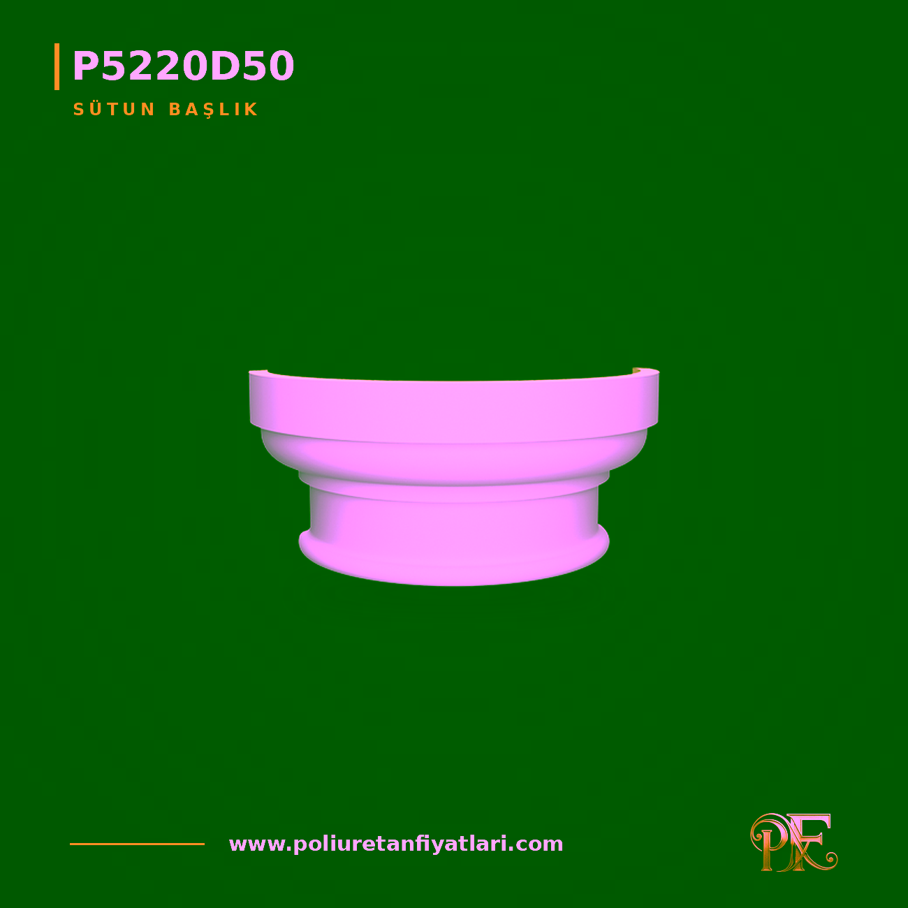 Poliüretan Yarım Sütun Başlığı 142x284x124 mm Model