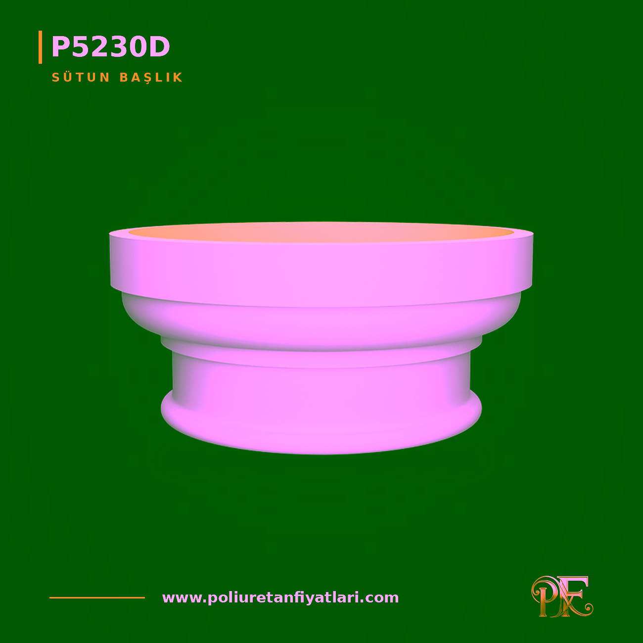 Poliüretan Sütun Başlığı 427x427x190 mm Klasik Dekor