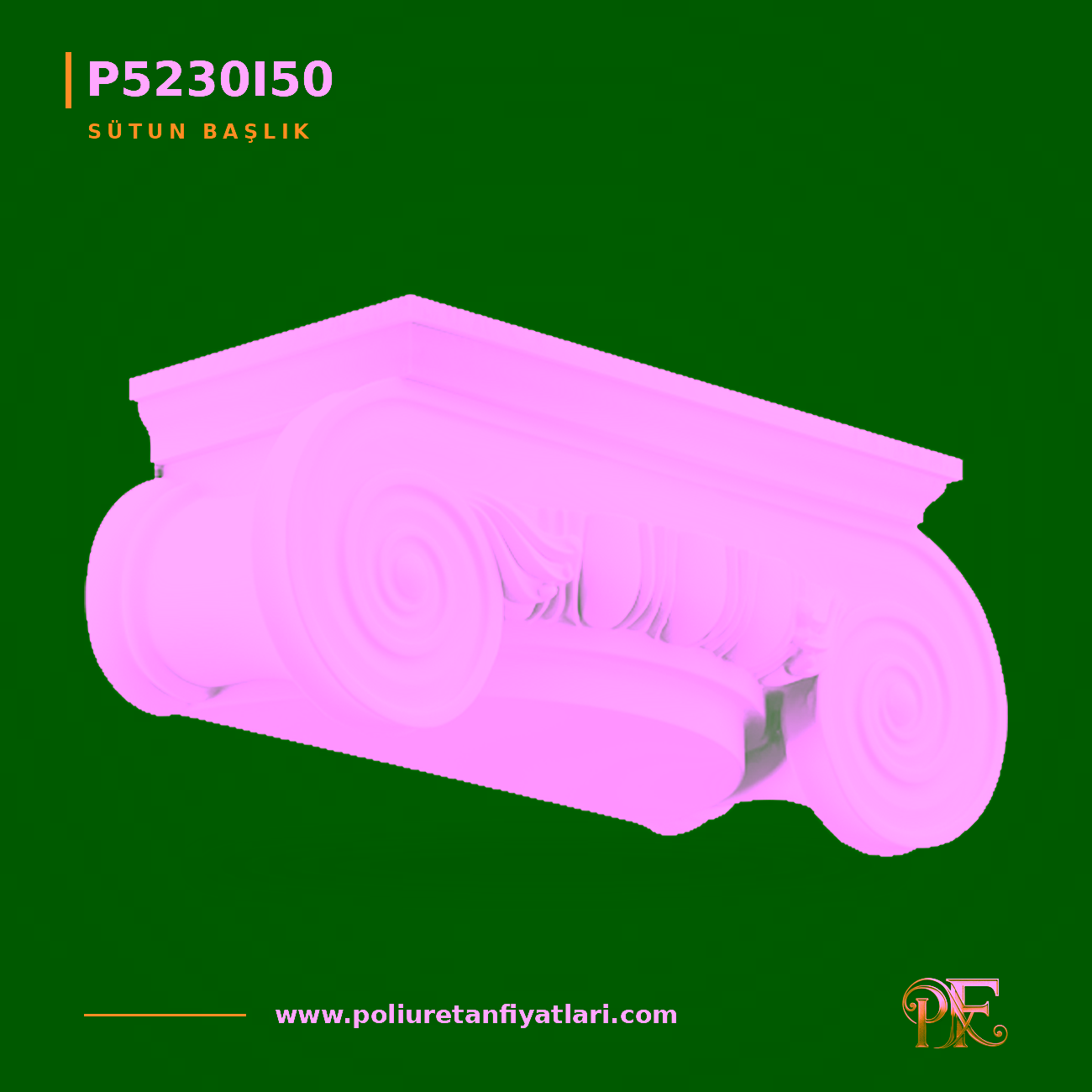 Poliüretan İyon Sütun Başlığı 18x47 cm Dekoratif Model