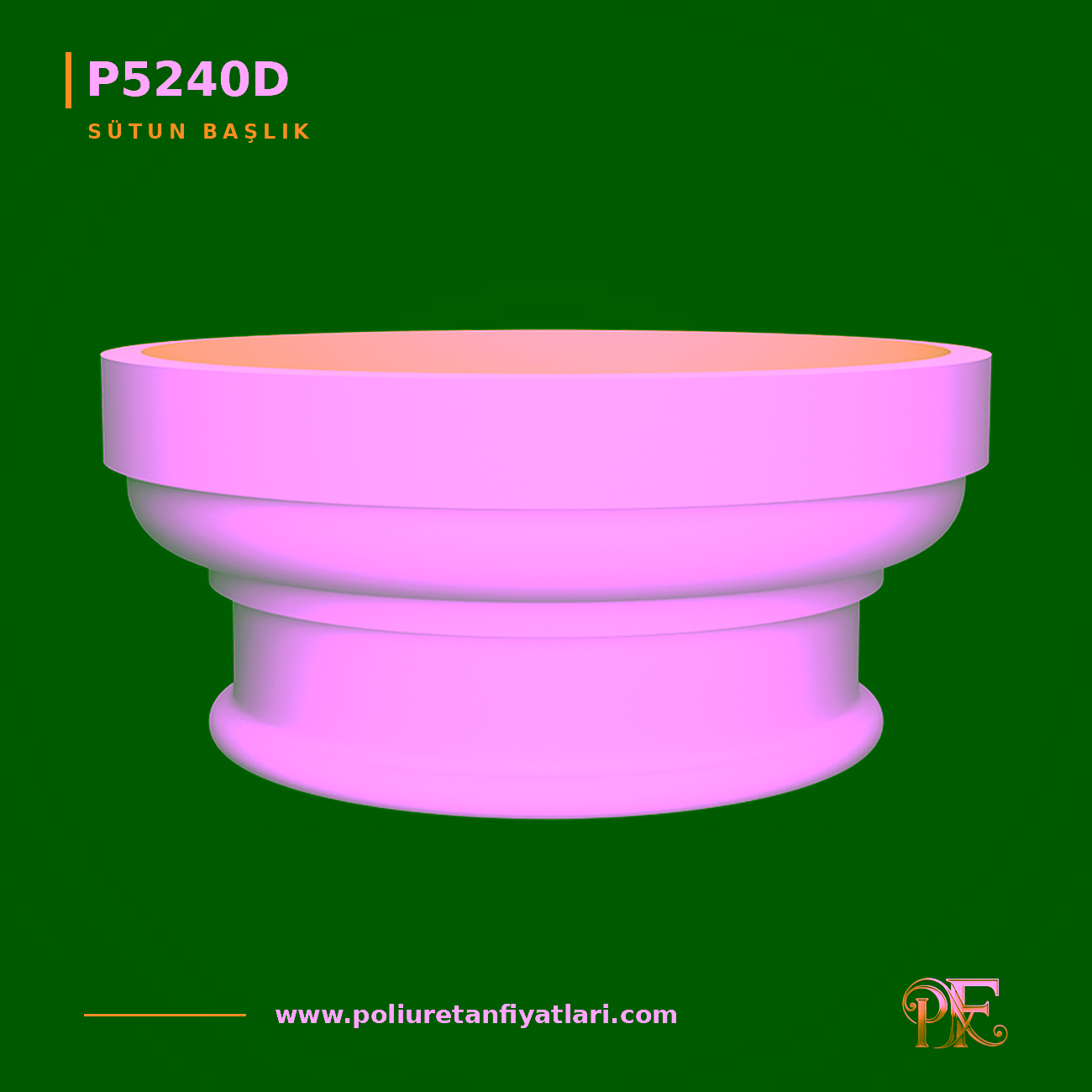 Poliüretan 564x564 mm Klasik Dekoratif Sütun Başlığı