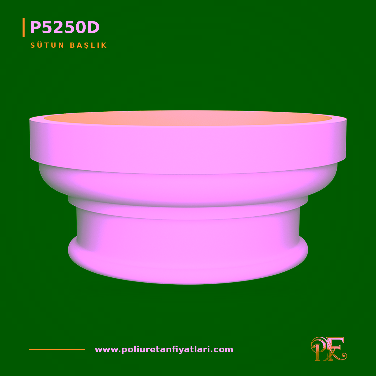 70x70 cm Klasik Motifli Poliüretan Sütun Başlığı Modeli