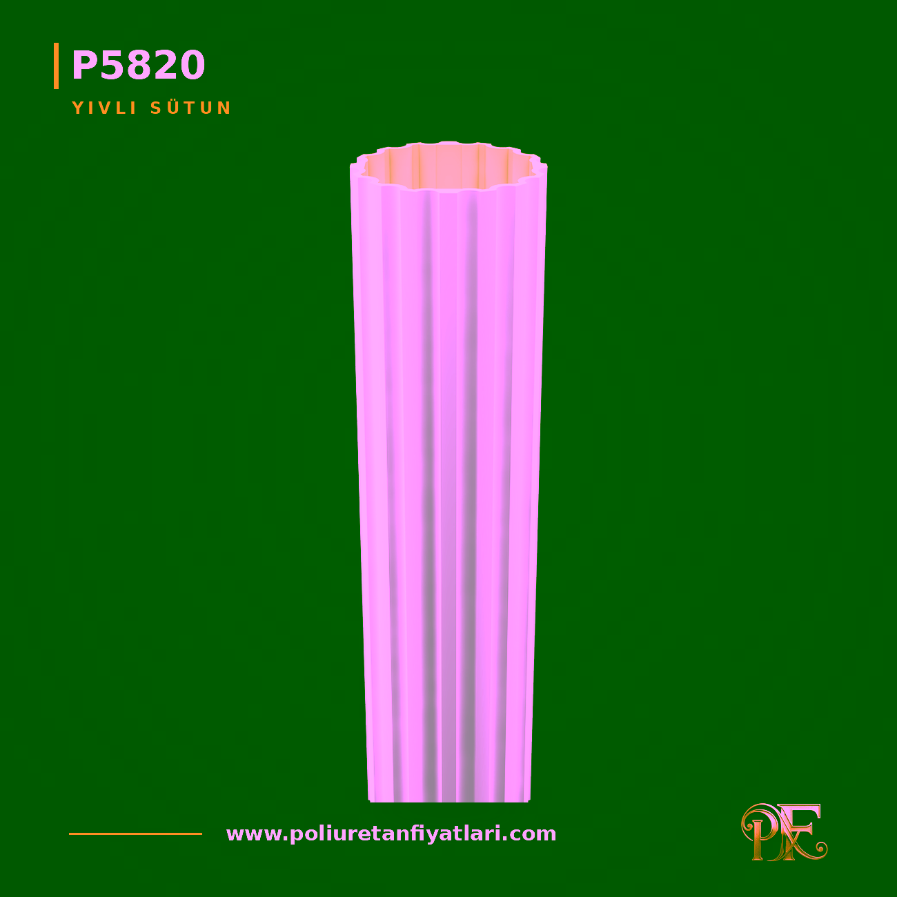 Poliüretan Yivli Sütun 20x240 cm Dekoratif Kolon Modeli