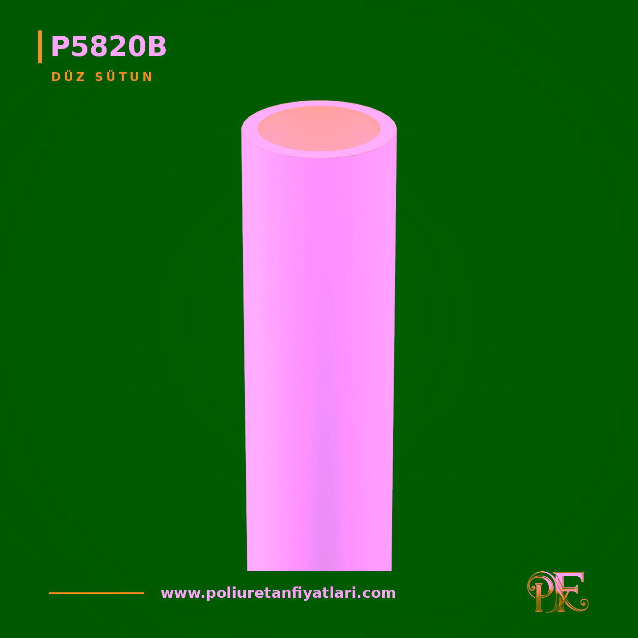 Poliüretan Düz Sütun Gövdesi 20x20x240 cm Modeli