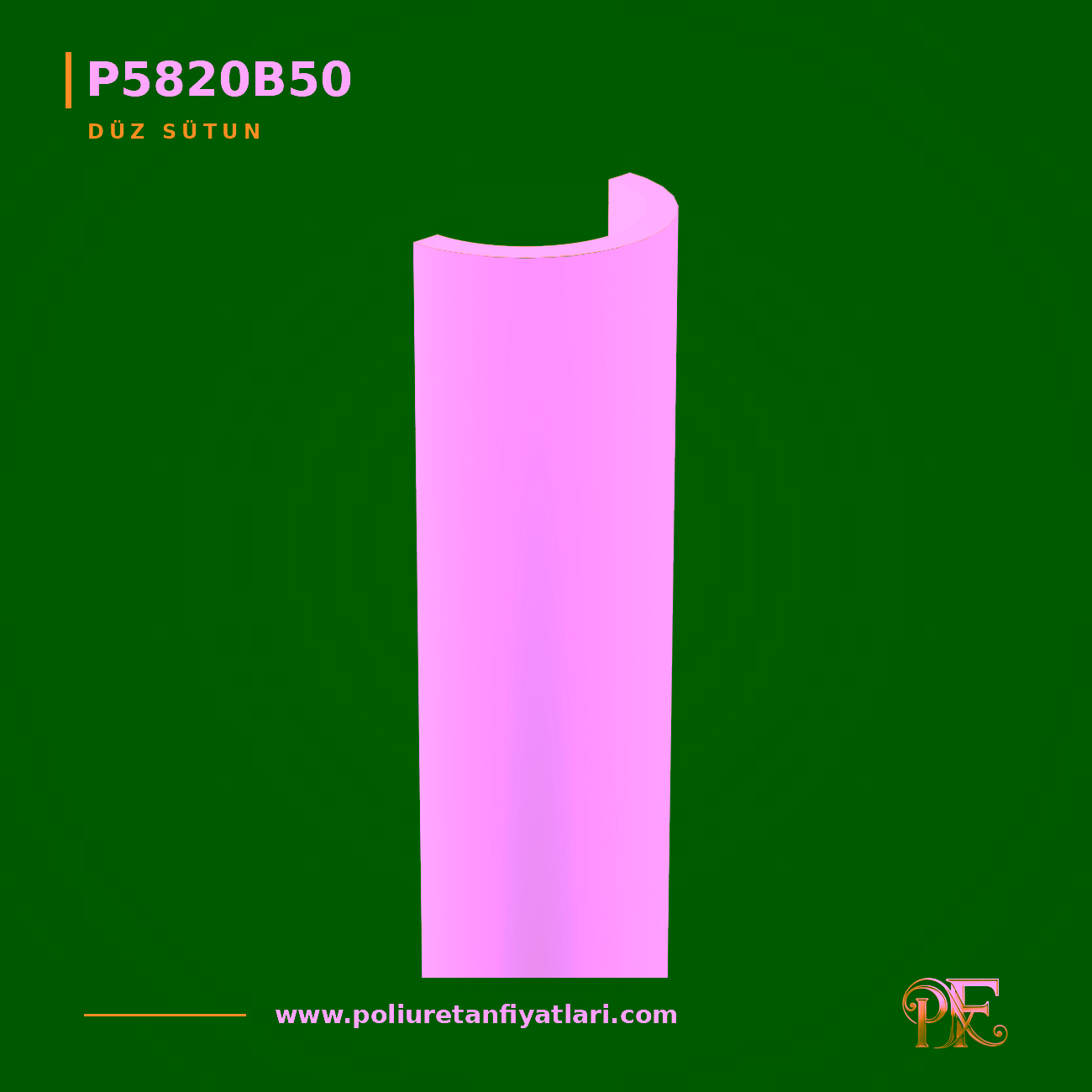 Poliüretan Düz Yarım Sütun Gövdesi 100x200x2400 mm