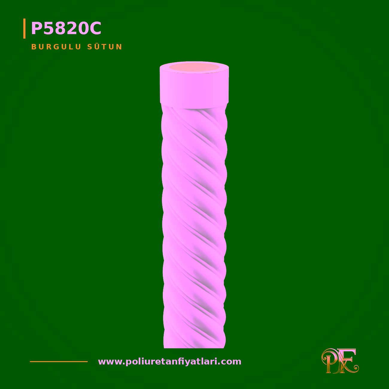 Poliüretan Burgulu Sütun Kaplama Modelleri 20x200x2600 mm