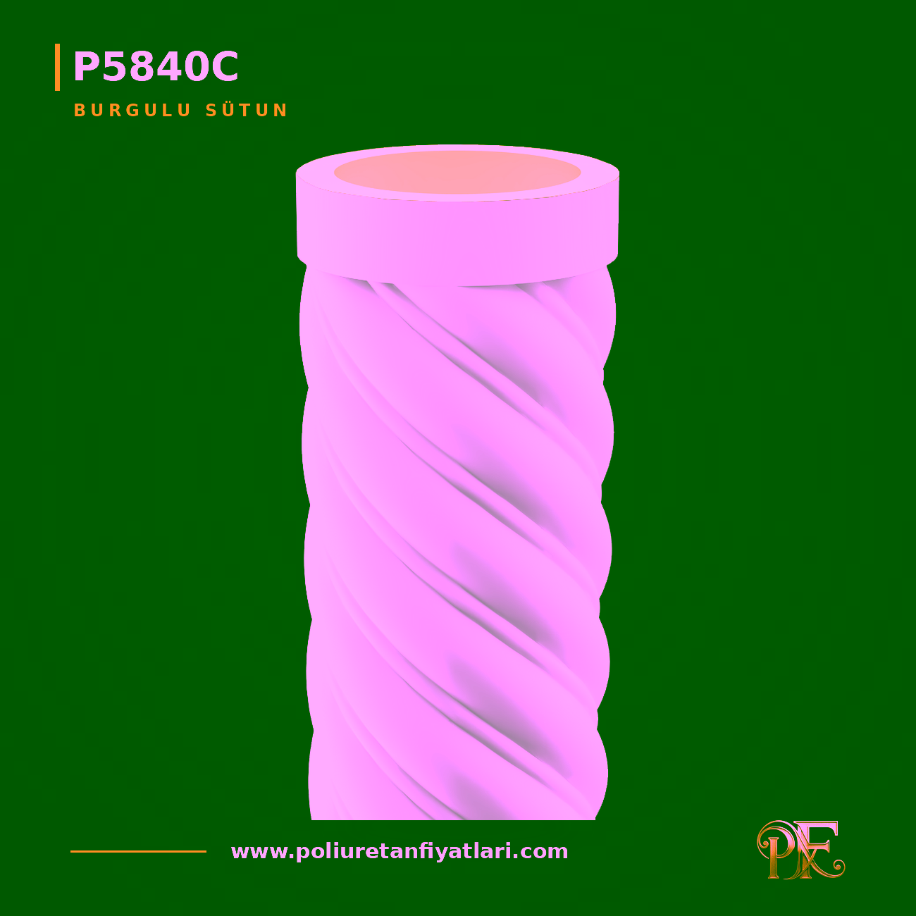 Poliüretan Burgulu Dekoratif Sütun Modeli 40x260 cm