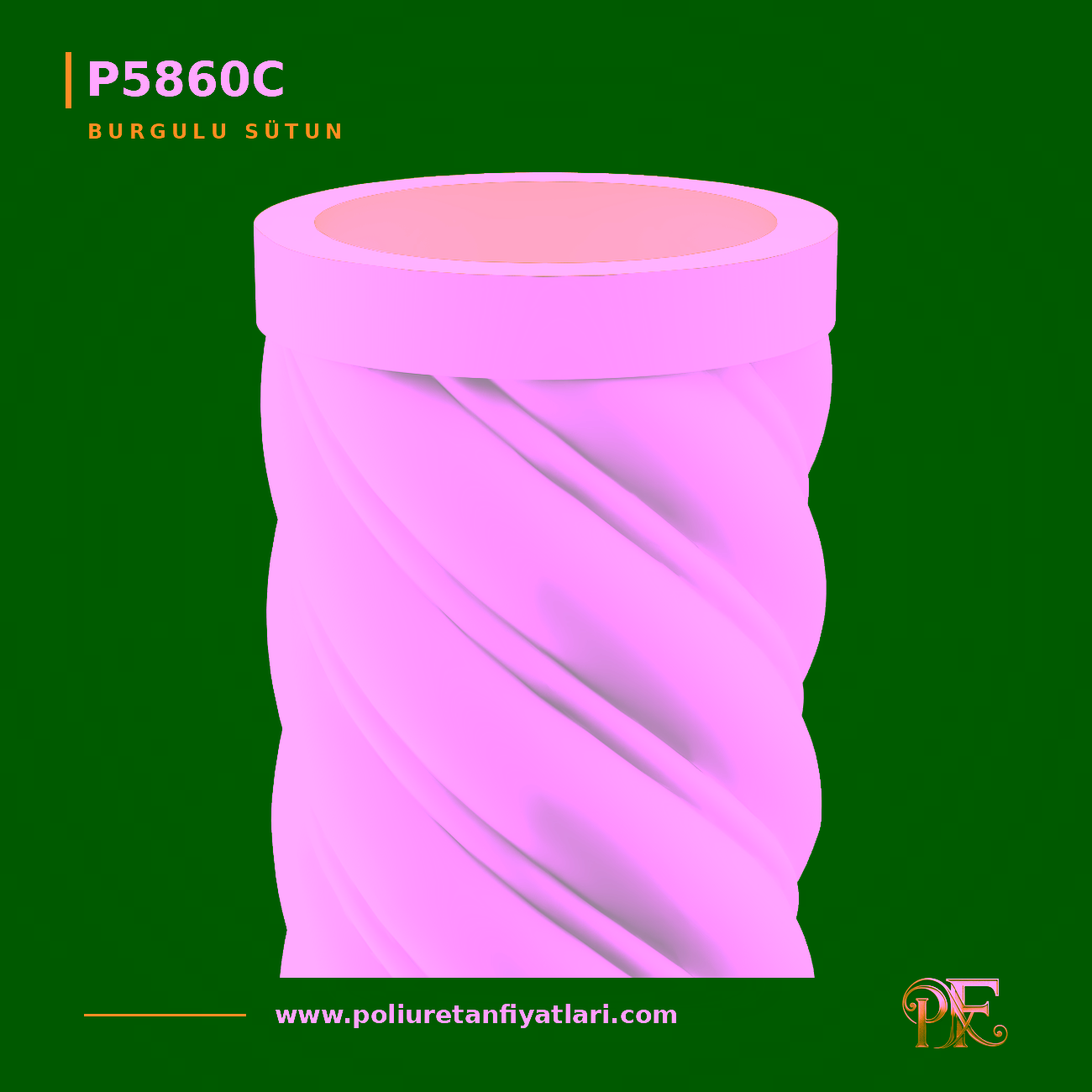 Poliüretan Burgulu Sütun Gövdesi 60x260 cm Sarmal Model