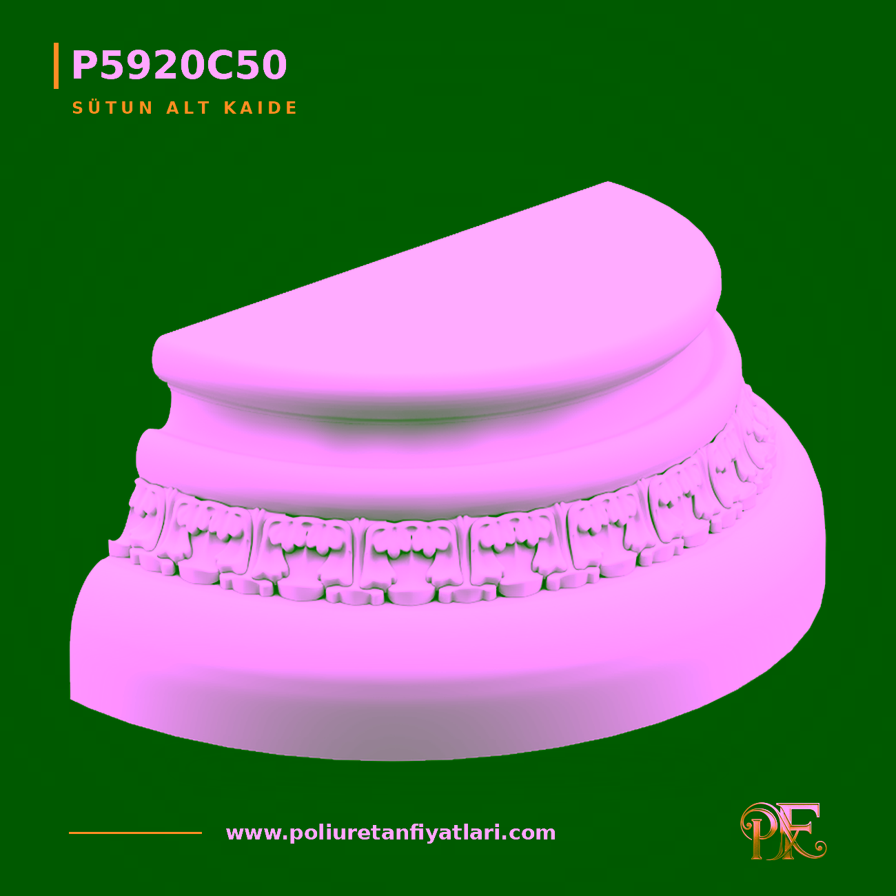 175x350 mm Motifli Poliüretan Sütun Alt Kaide Modeli
