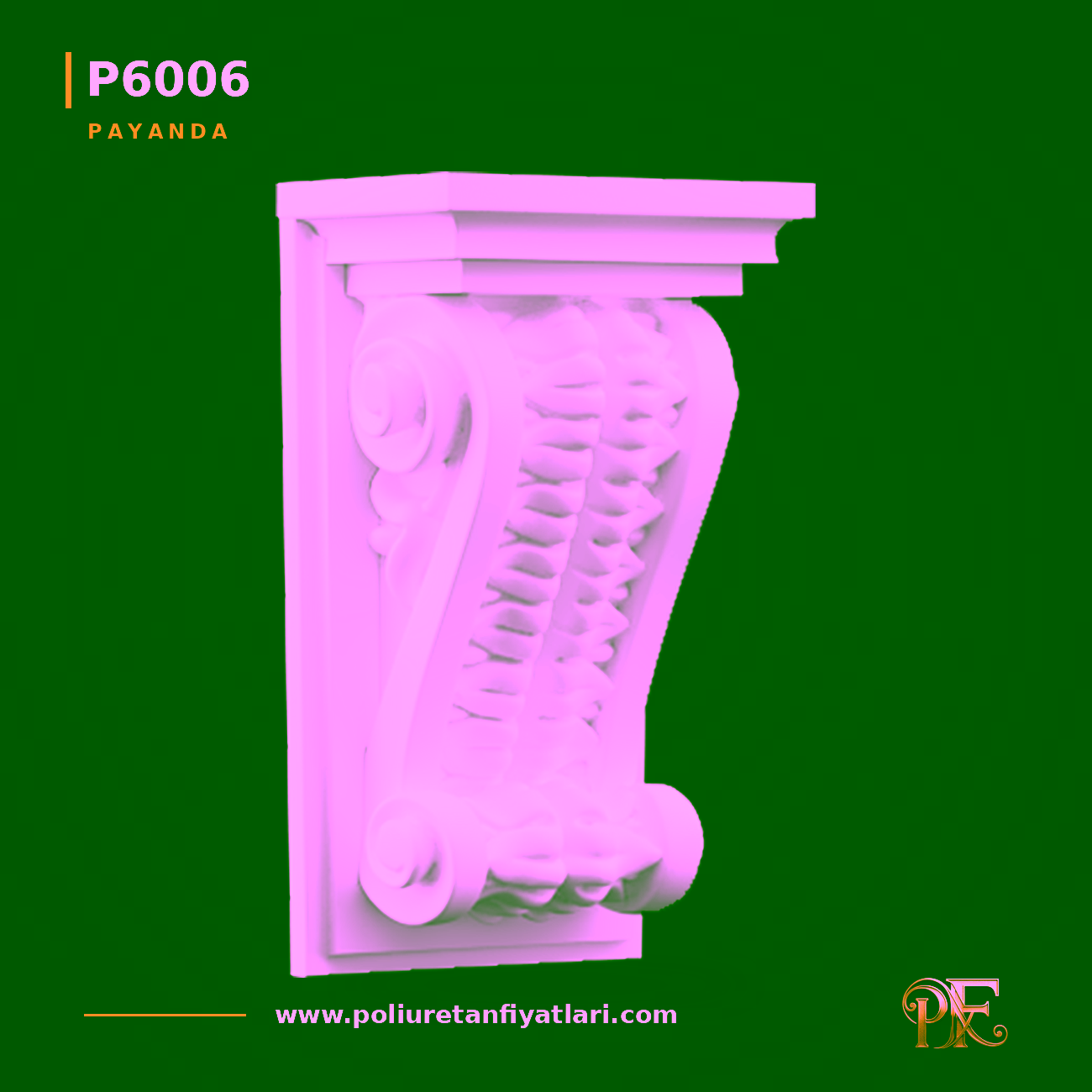Akant Yapraklı Poliüretan Payanda Modeli 80x116x205 mm