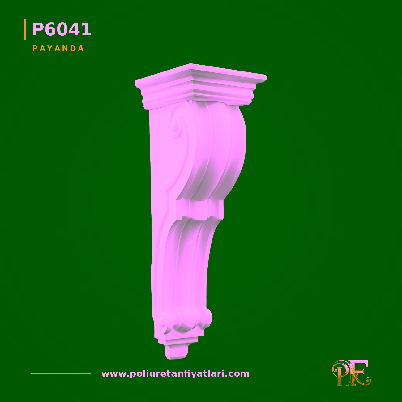 Poliüretan Akant Yapraklı Payanda 230x200x664 mm Model