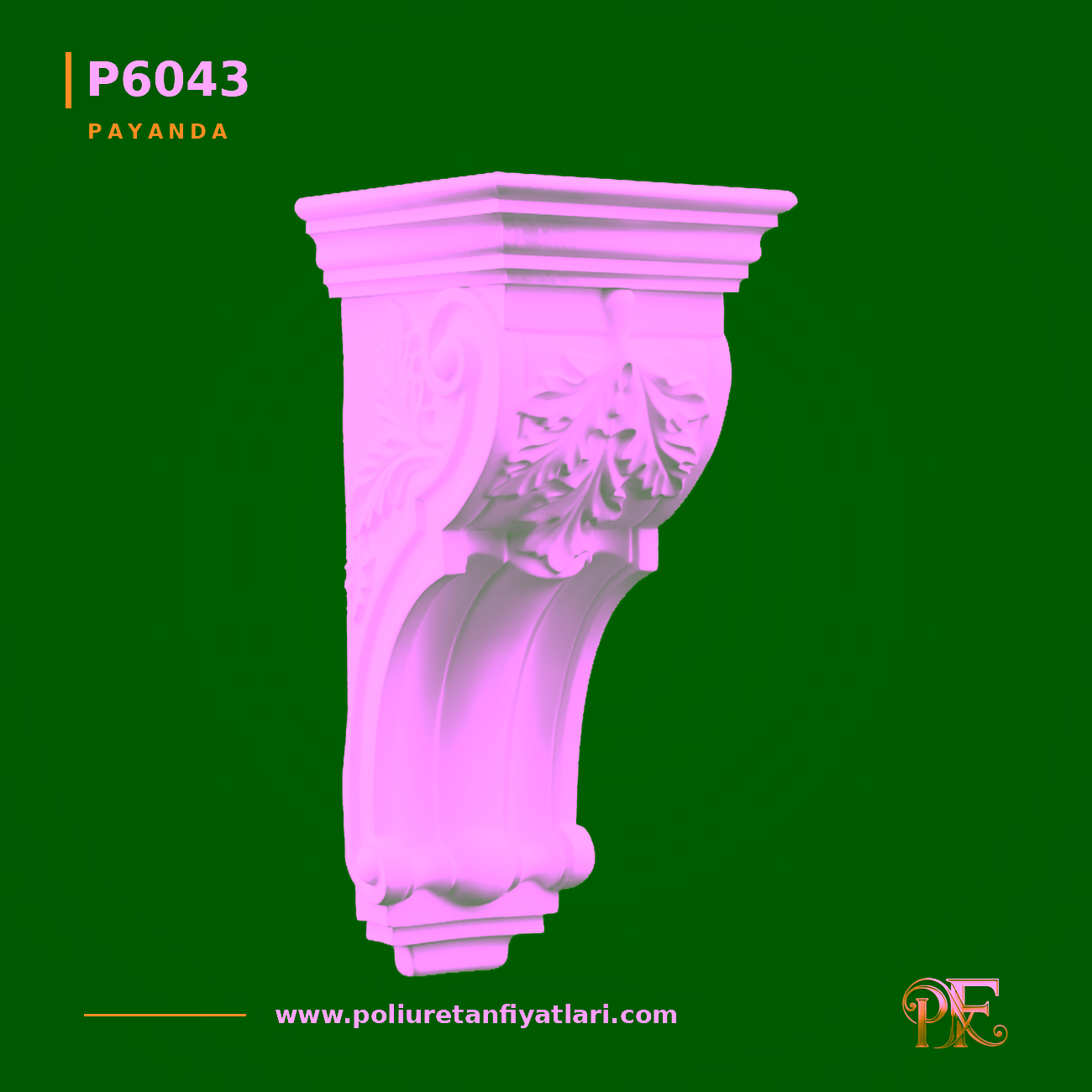 Akant Yapraklı Poliüretan Payanda 173x184x405 mm Model