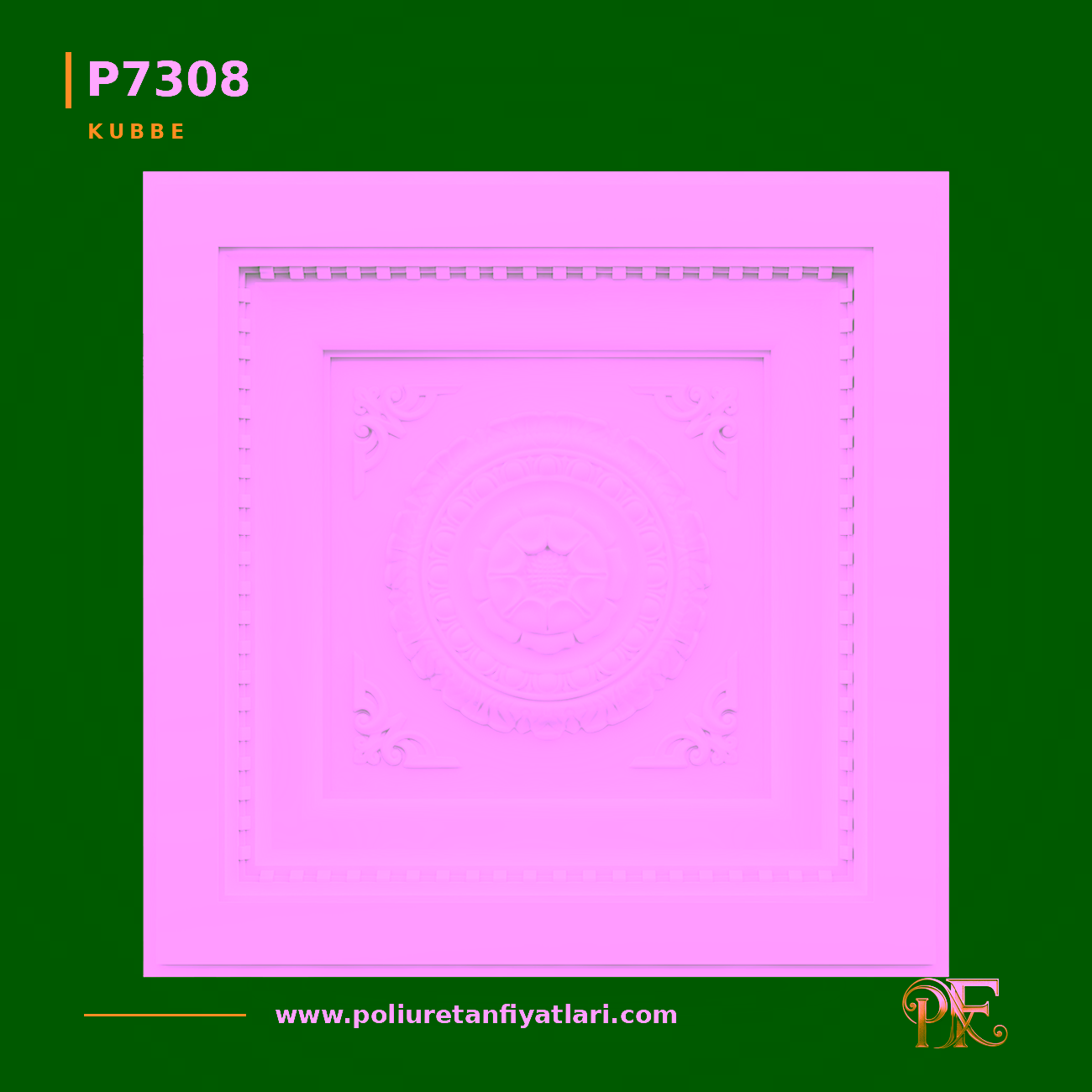 Poliüretan Tavan Göbeği 60x60 cm Dairesel Oyma Motifli Model