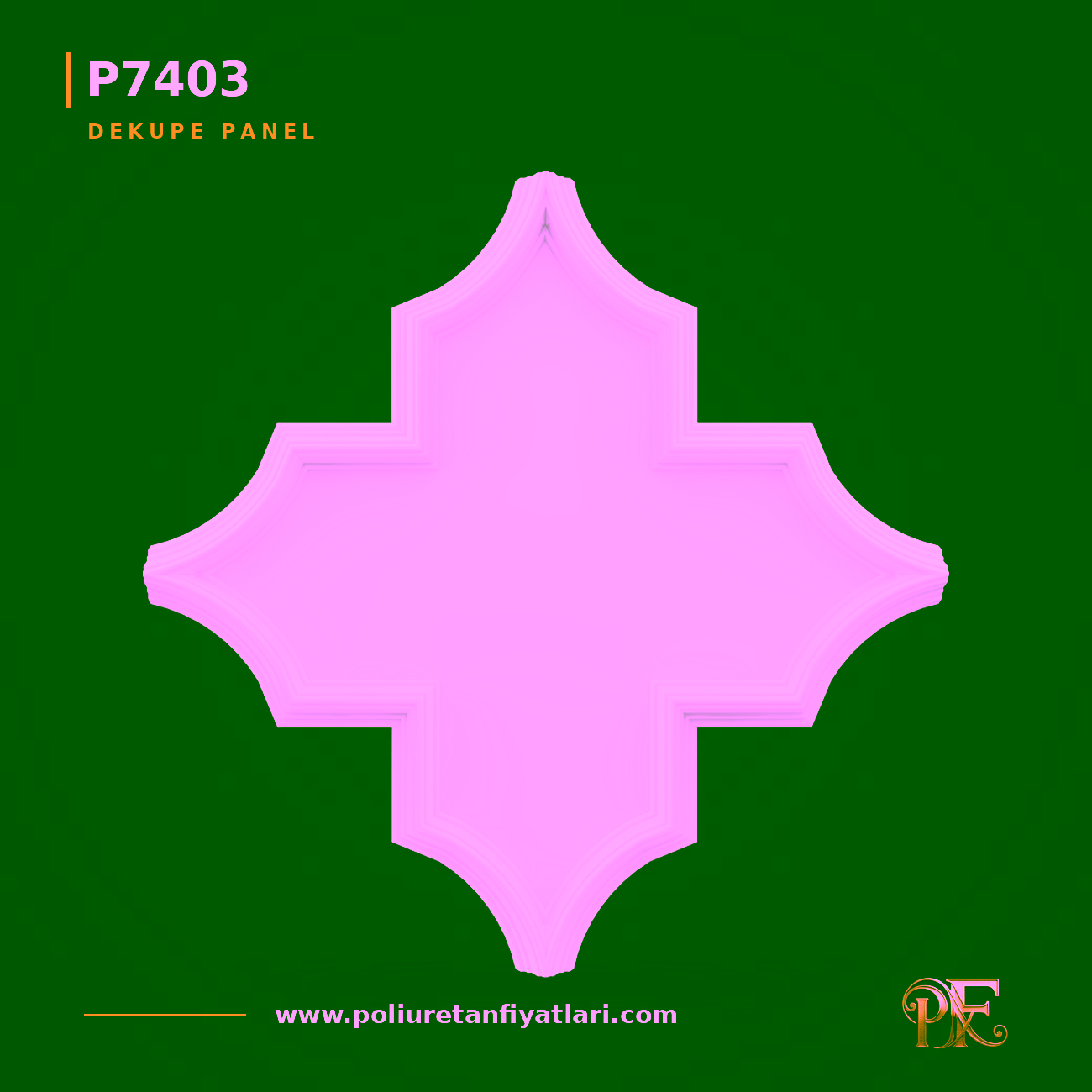 Poliüretan Dekupe Duvar Paneli 63x63 cm Dekoratif Tavan Modeli