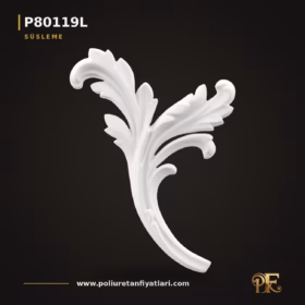Poliüretan Kıvrımlı Yaprak Süsleme Motif Modeli 26×17 cm