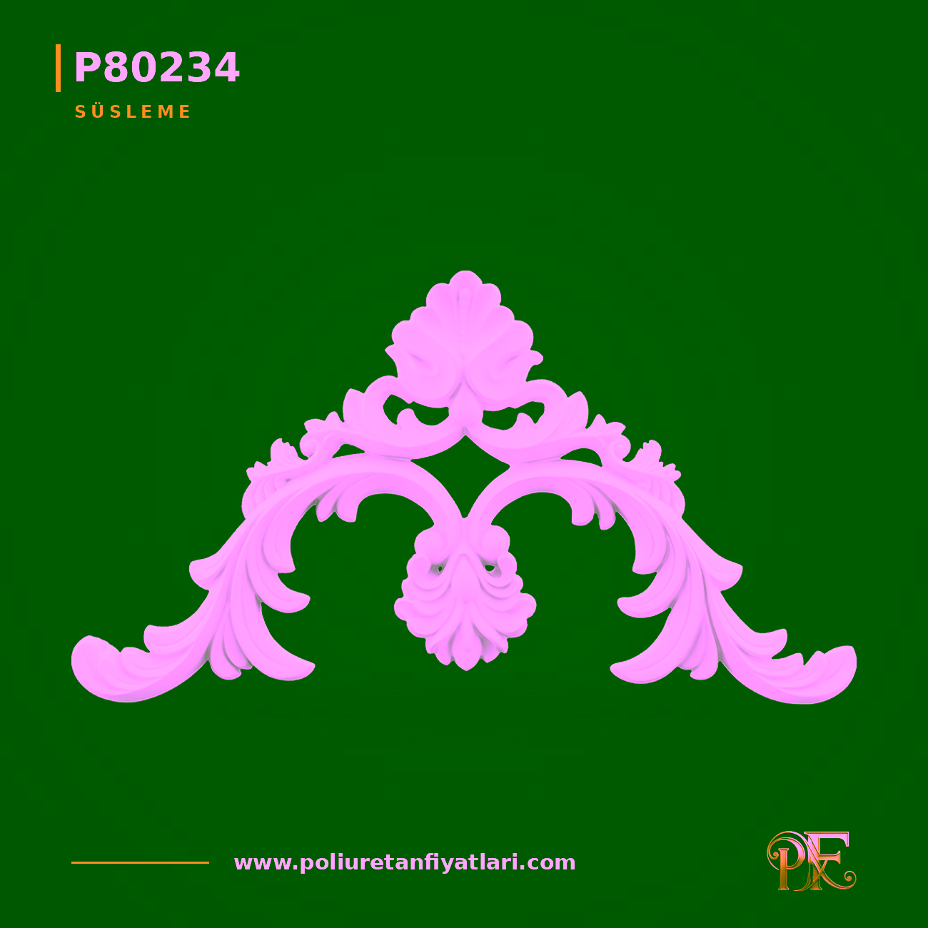 Poliüretan Klasik Taç Motif Süsleme Modeli 469×848 mm