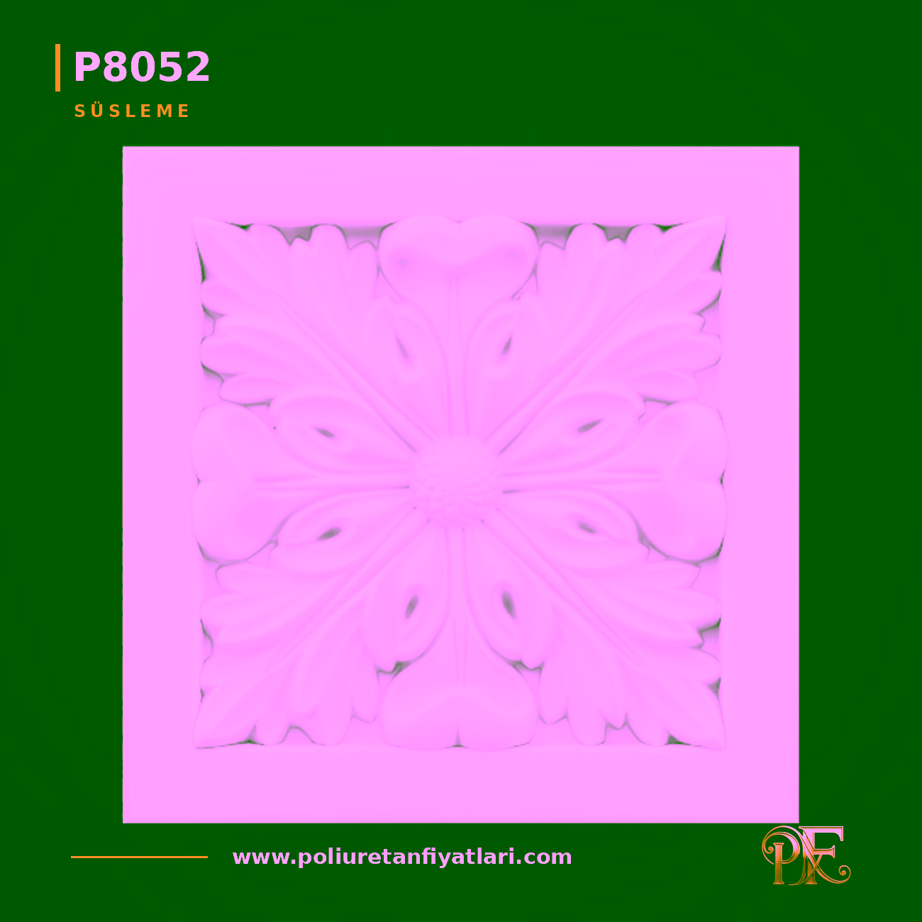 Poliüretan 162x162 mm Kare Süsleme Motifi Modelleri