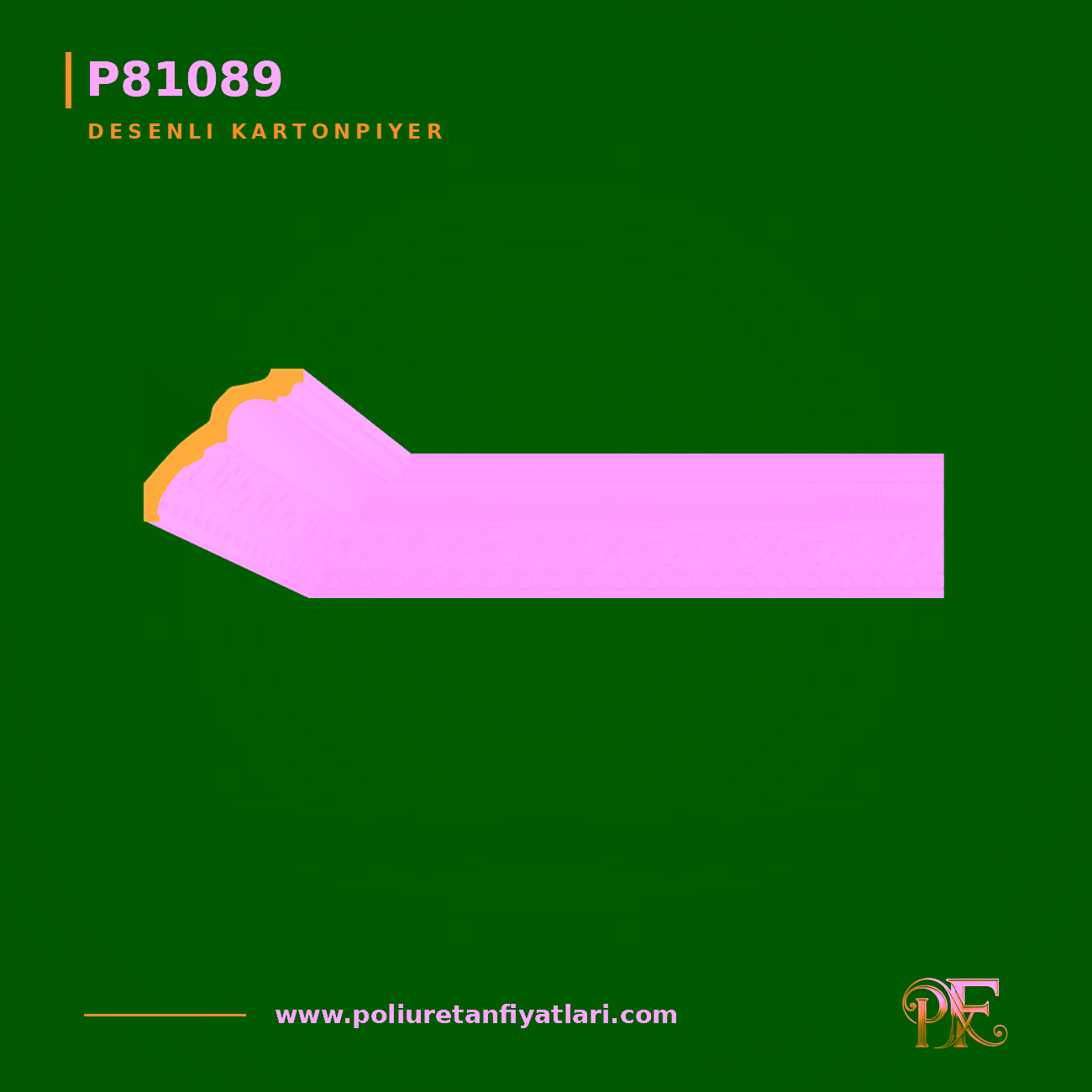 102x100 mm Motifli Poliüretan Kartonpiyer Profili