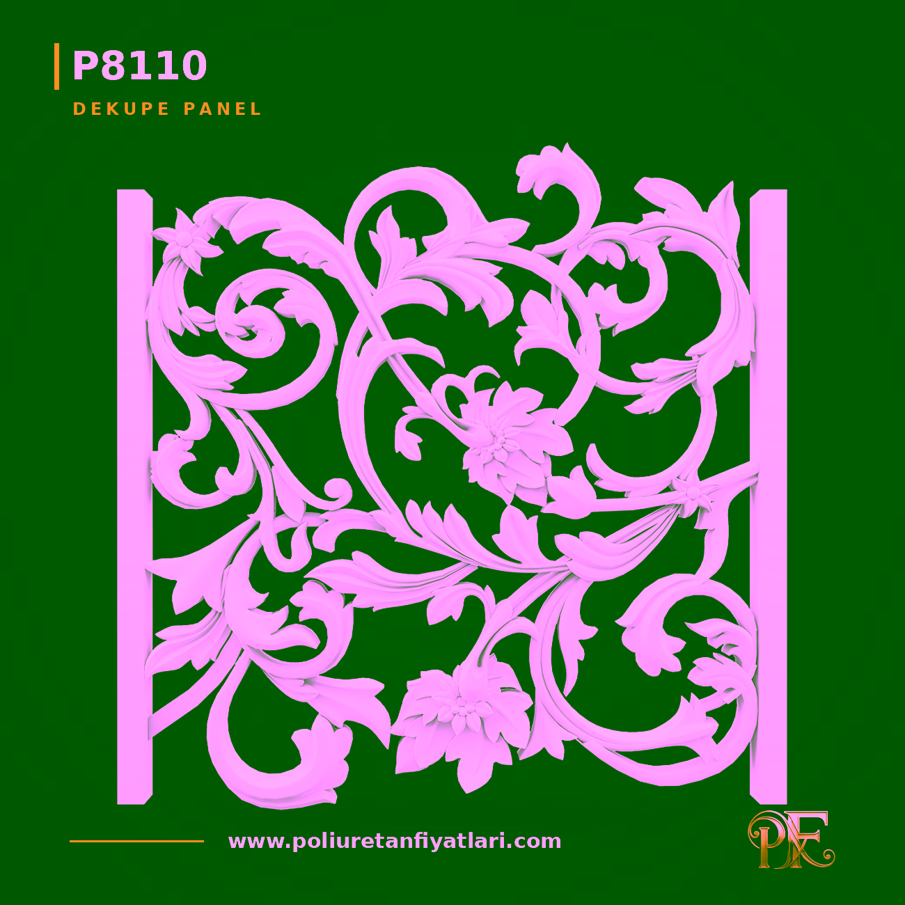 Poliüretan Dekupe Panel 100x99 cm Oymalı Dekoratif Panel