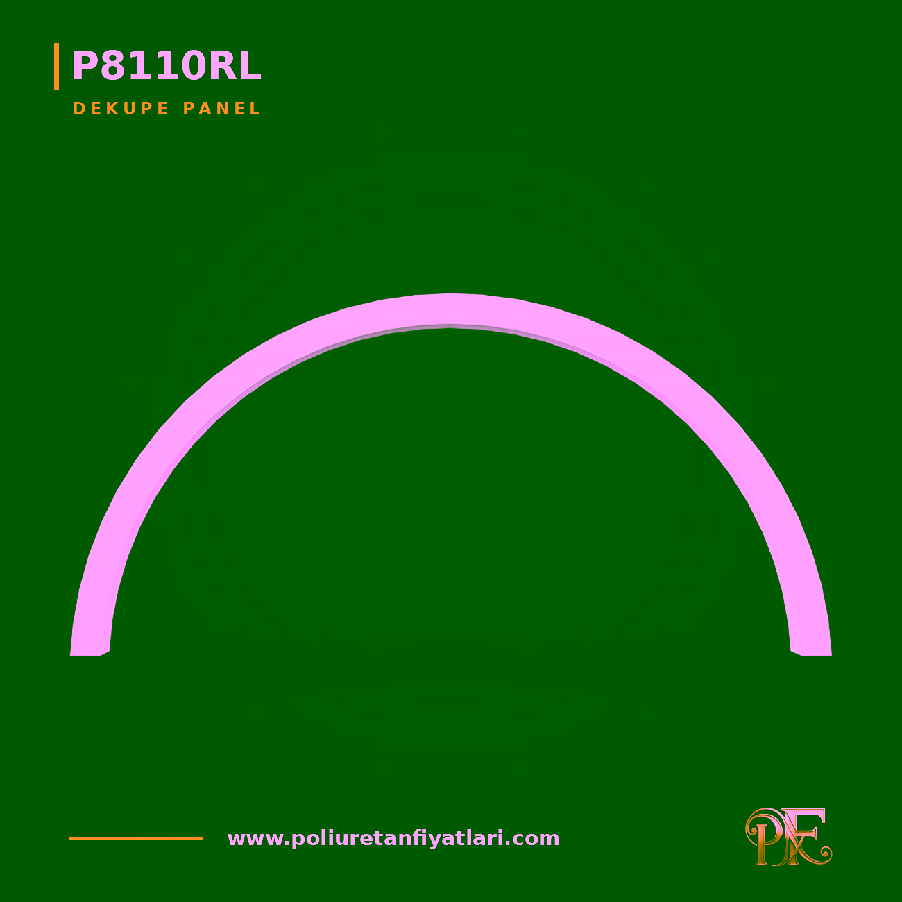Poliüretan 497x993 mm Kavisli Dekupe Duvar Panel Modeli