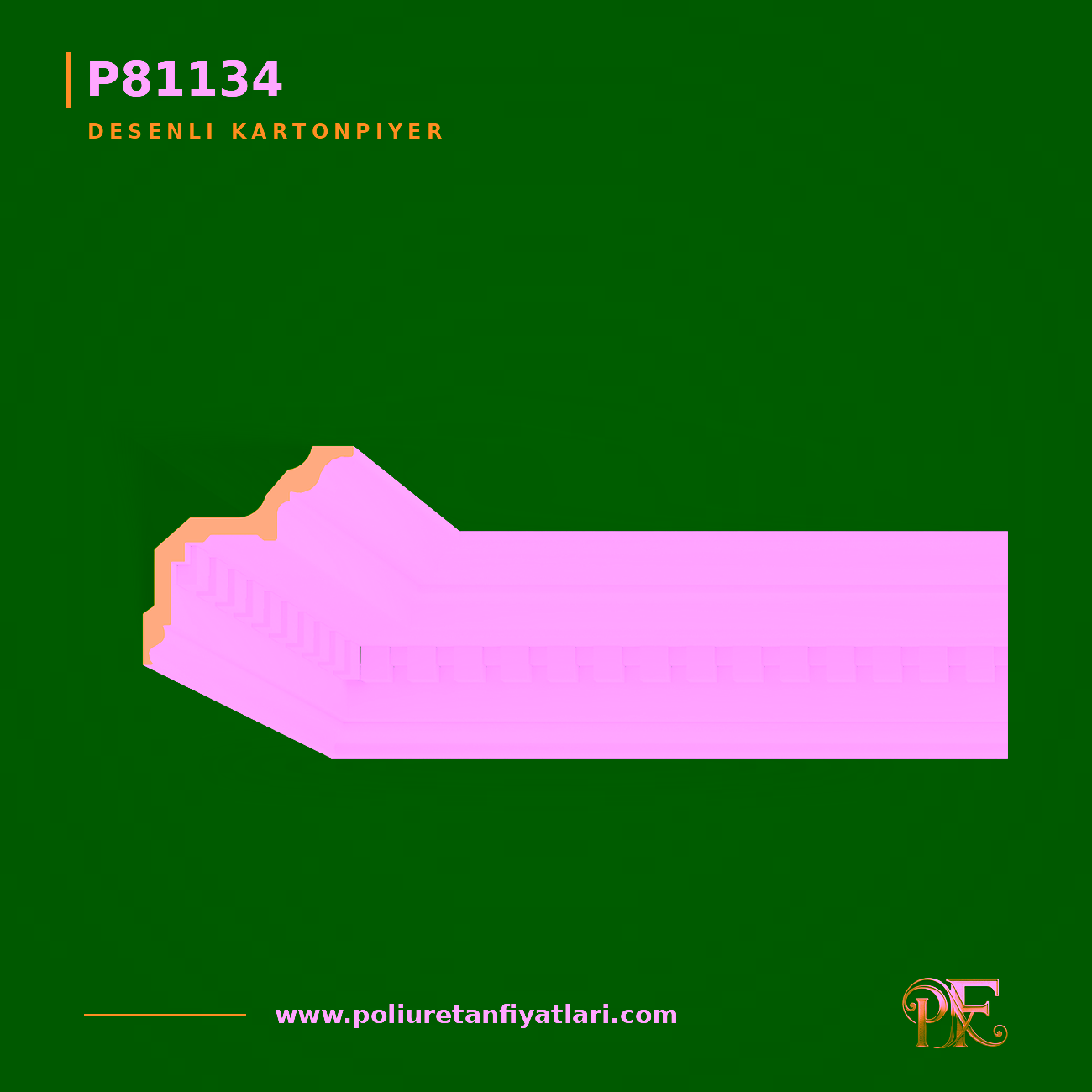Poliüretan 125x130 mm Dişli Desenli Tavan Kartonpiyeri