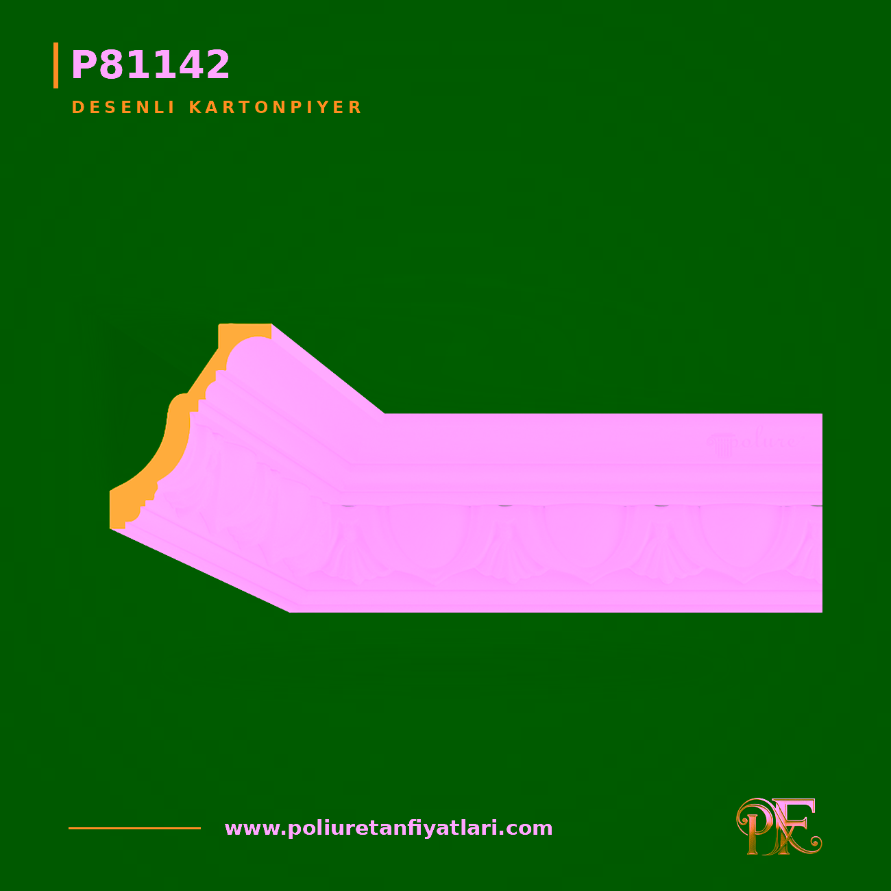 Poliüretan Desenli Tavan Kartonpiyer Modeli 118×150 mm