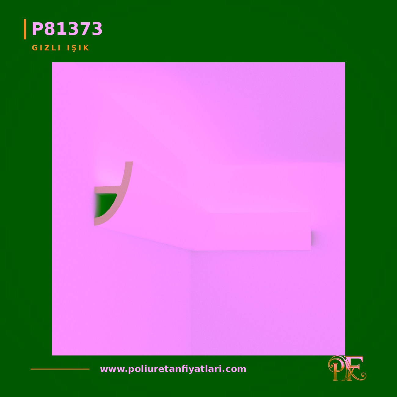 Poliüretan 50x80 mm Kavisli Gizli Işık Çıtası Profili