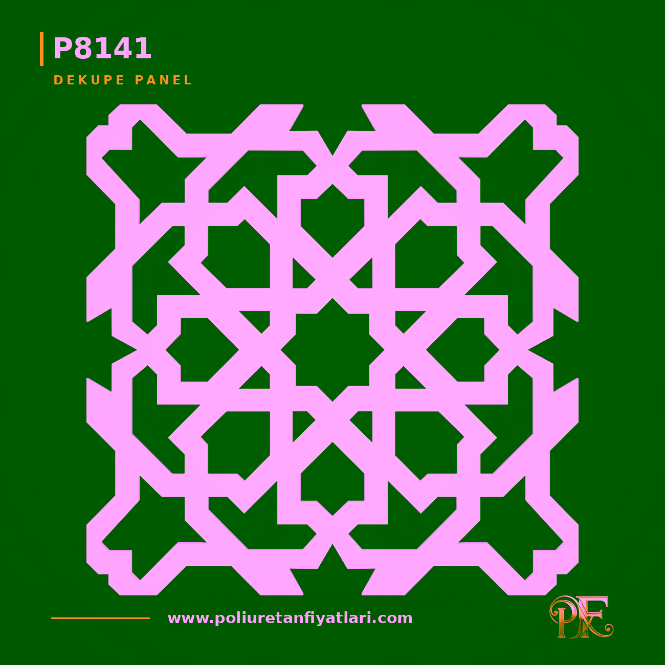 62x62 cm Geometrik Dekupe Panel - Poliüretan Duvar Dekoru
