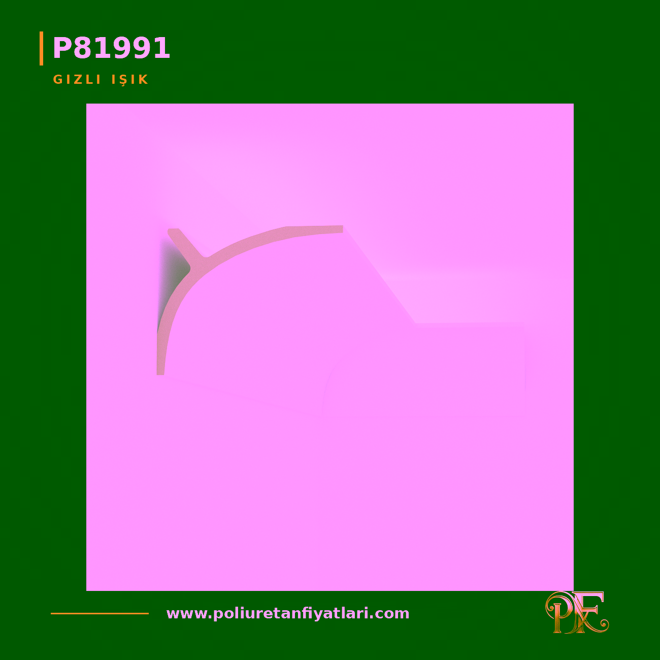 Poliüretan Düz Gizli Işık ve Armatür Profili 141x111 mm