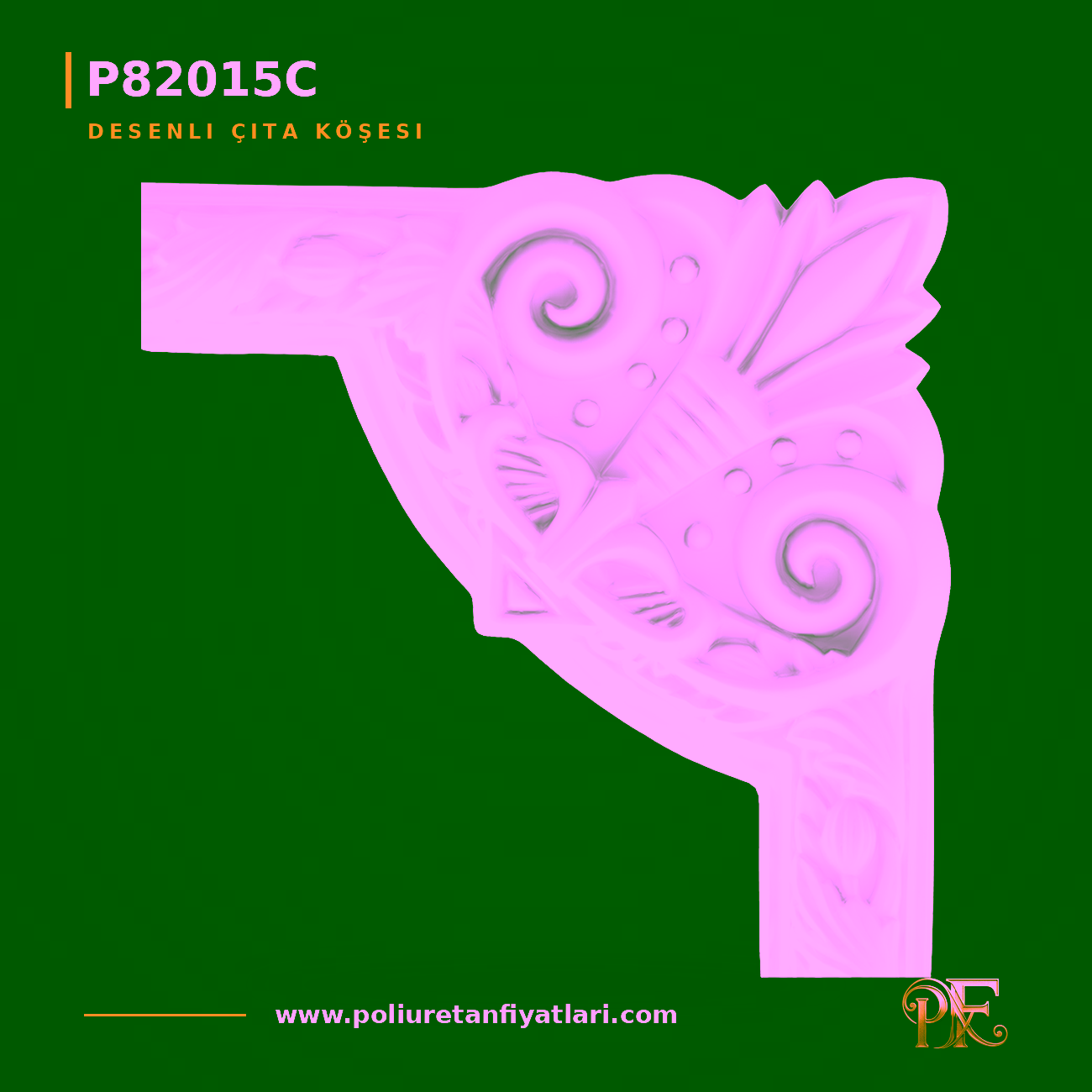 Poliüretan Desenli Çıta Köşesi 245x245x30 mm Modeli