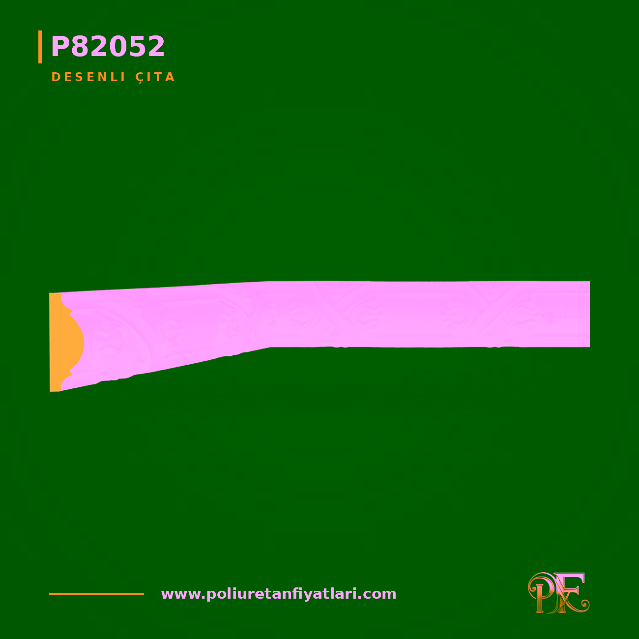 Poliüretan Desenli Duvar Çıtası 38x88 mm Model P82052