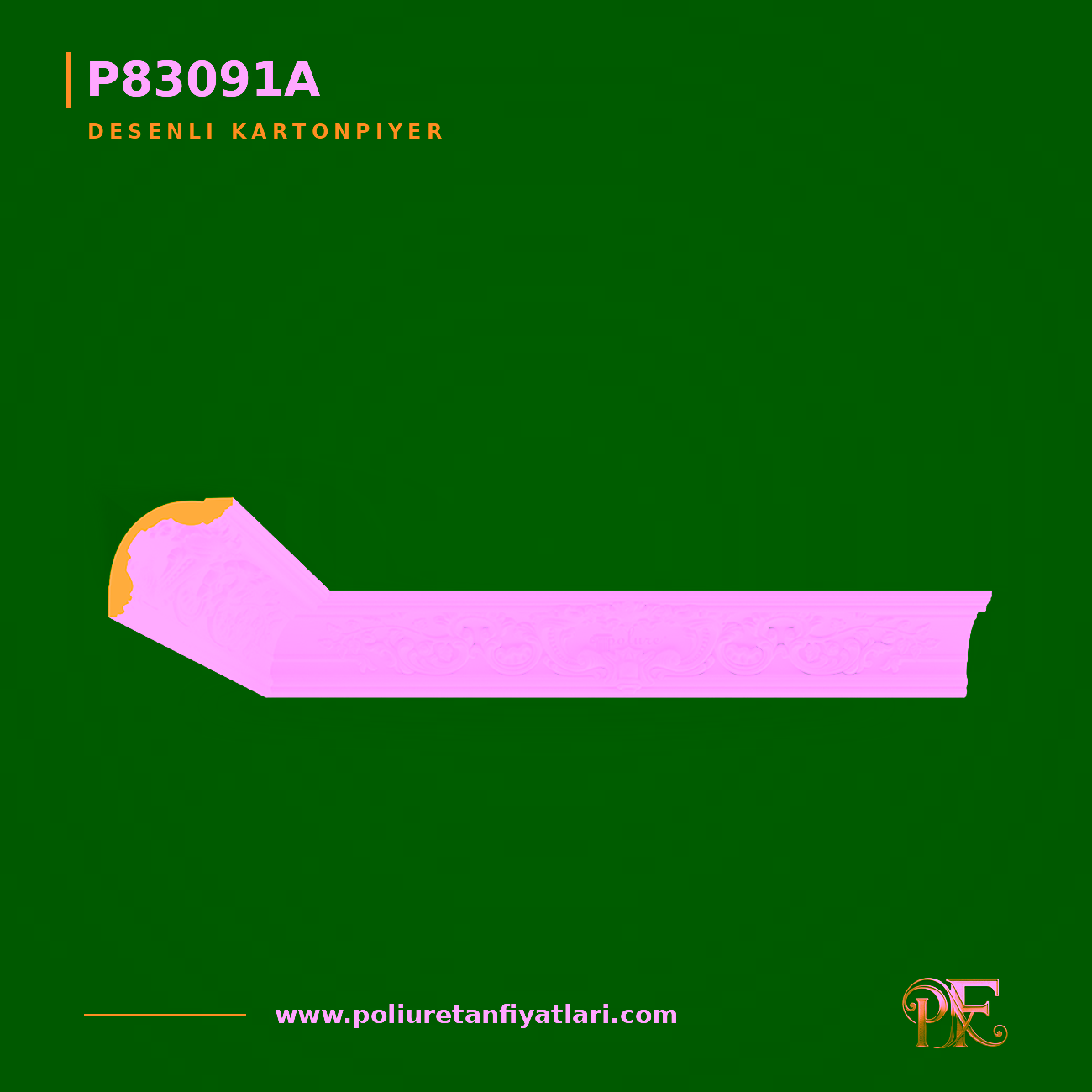 Poliüretan Desenli Kartonpiyer Model 175x175 mm Klasik Profil