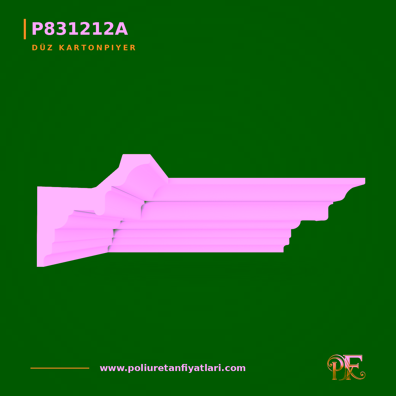 Poliüretan Düz Kartonpiyer 127x127 mm Tavan Profil Dekoru