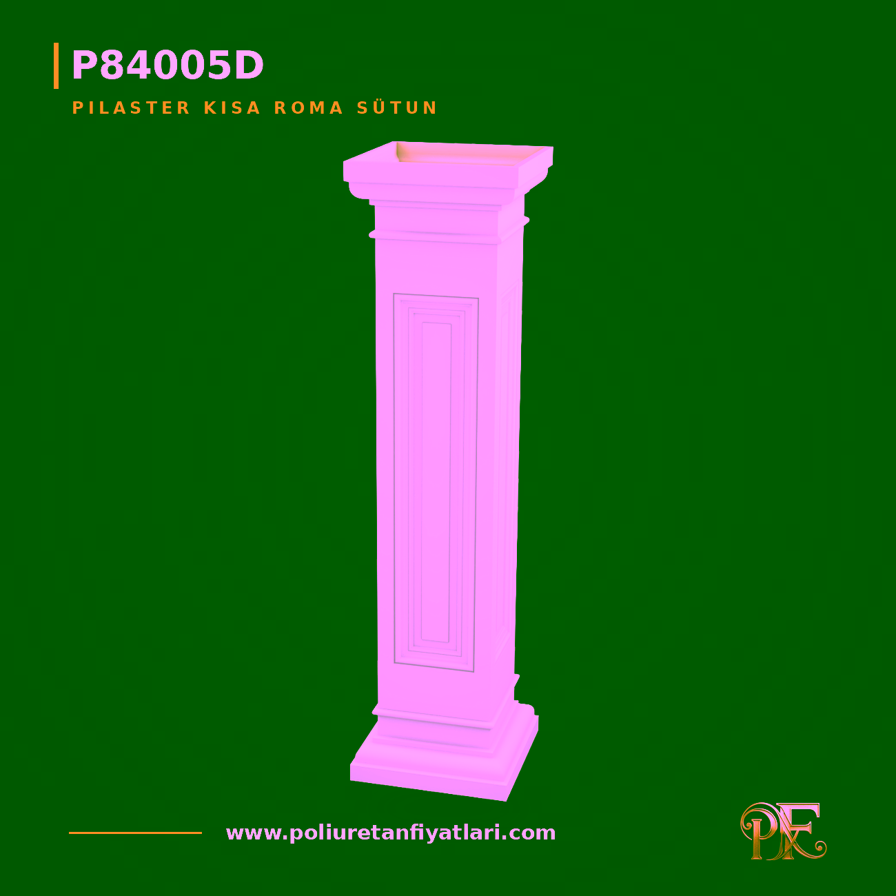 Poliüretan Kısa Roma Sütun Panelli Pilaster Model 278x1070