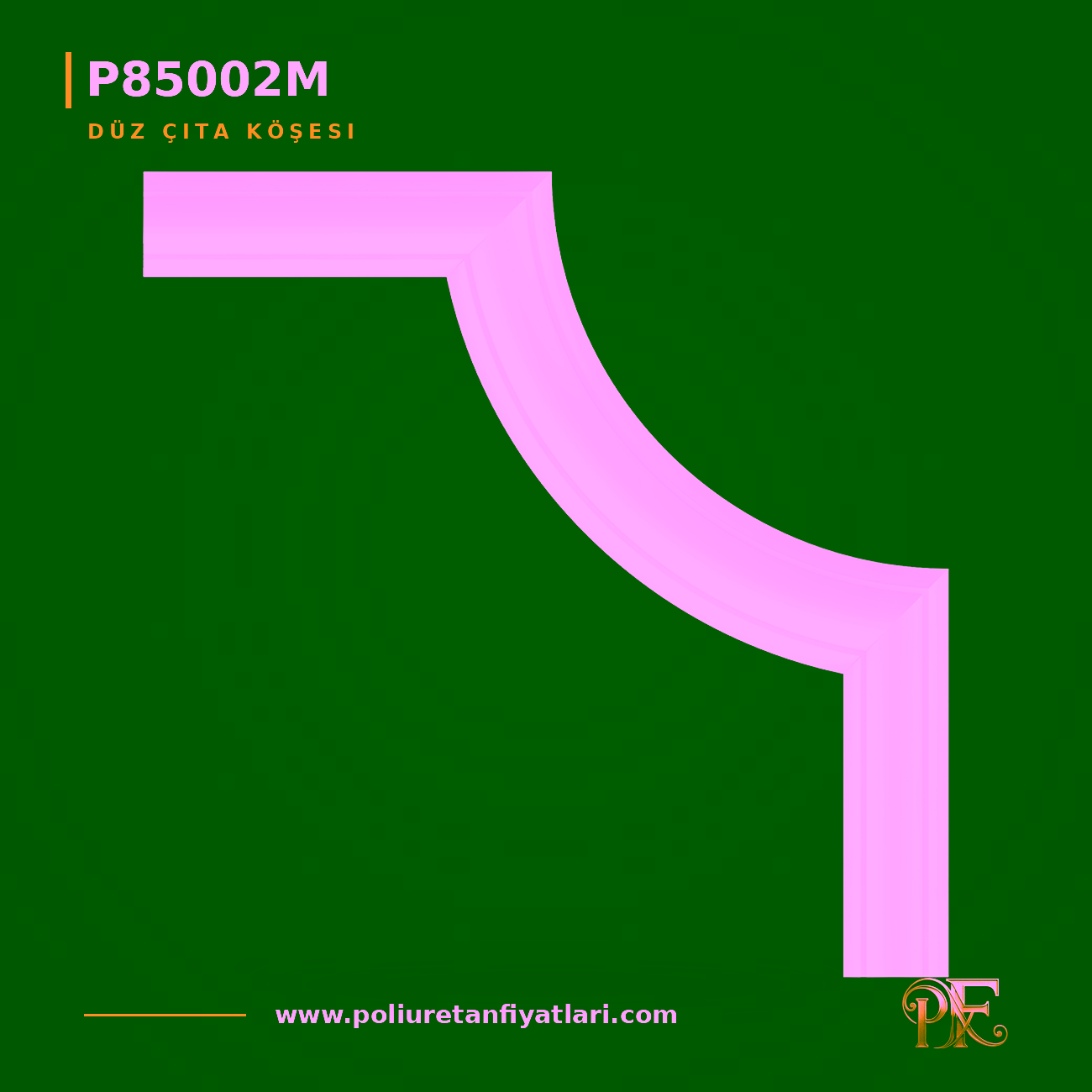 Poliüretan Düz Çıta Köşesi 183x183x14 mm Dekoratif Model