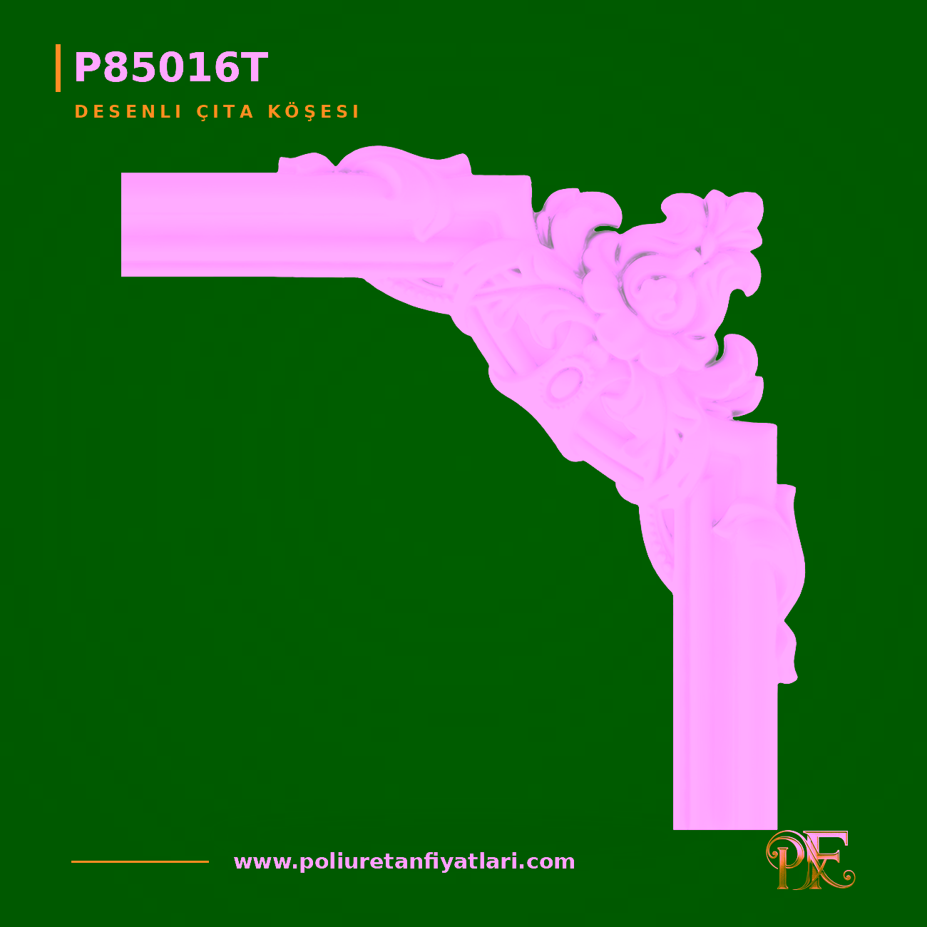 Poliüretan 330x330 mm Klasik Desenli Çıta Köşesi Modeli