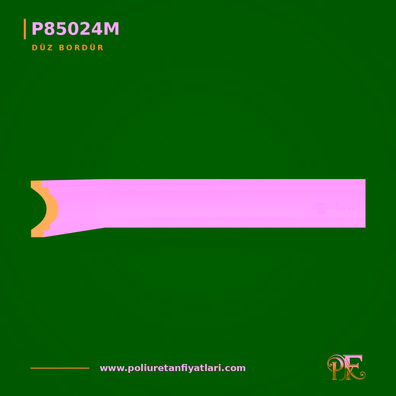 Poliüretan Düz Bordür 40x100 mm Duvar Çıtası Modeli