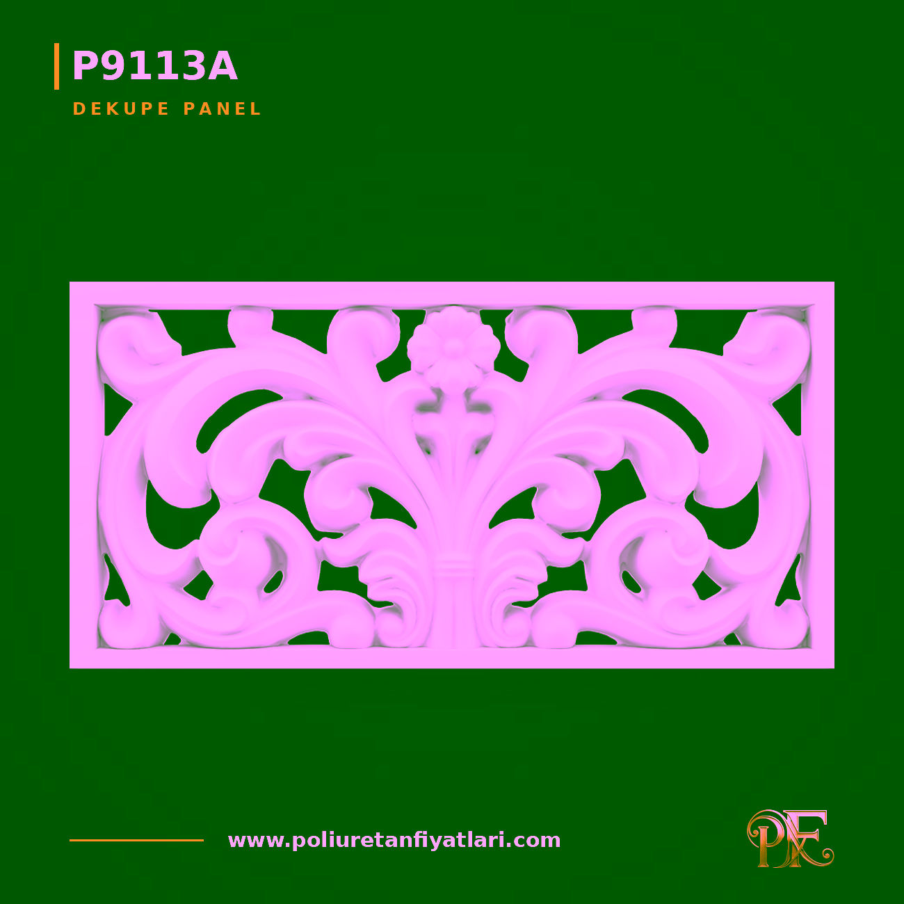 Poliüretan Oyma Dekoratif Dekupe Panel Modeli 40x78 cm