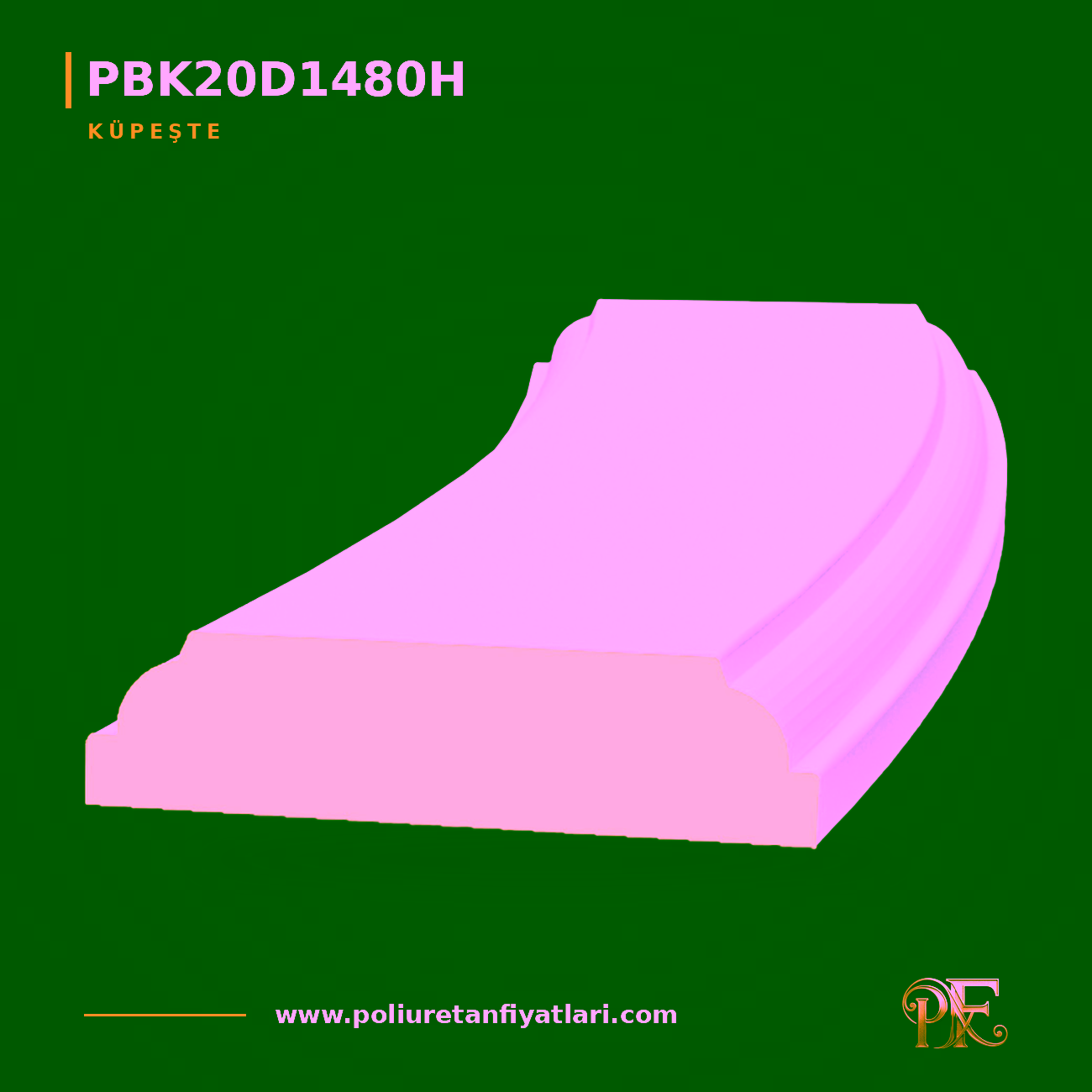 228x1315x50 mm Poliüretan Küpeşte Badastrol Profili