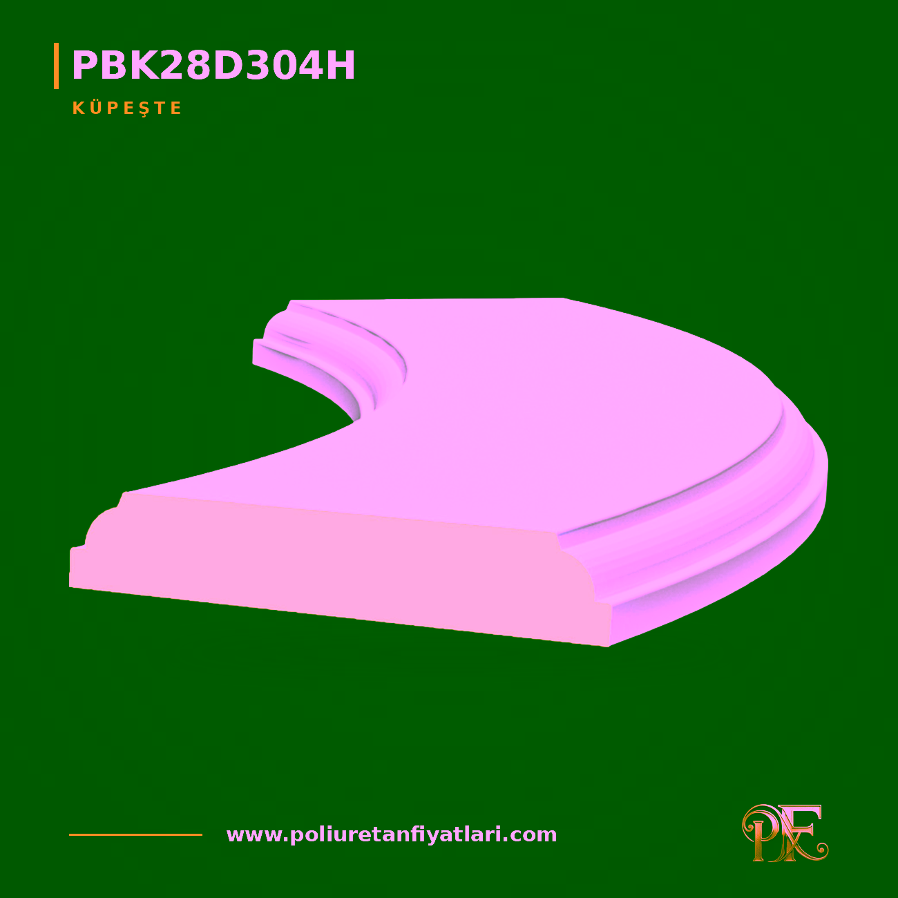 Poliüretan Kavisli Küpeşte ve Badastrol Modeli 385x1336 mm
