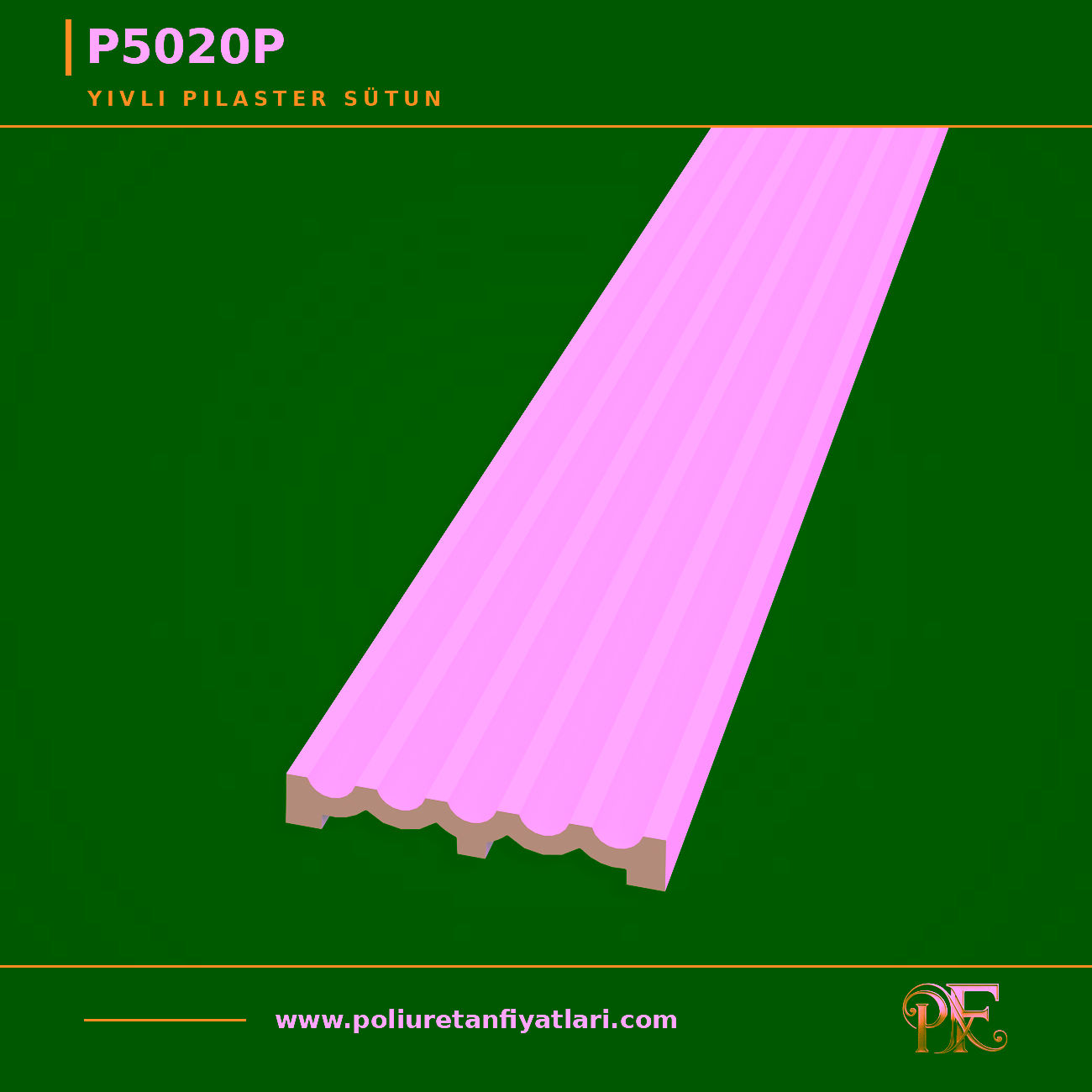 3x20x240 cm Yivli Poliüretan Pilaster Sütun Modeli