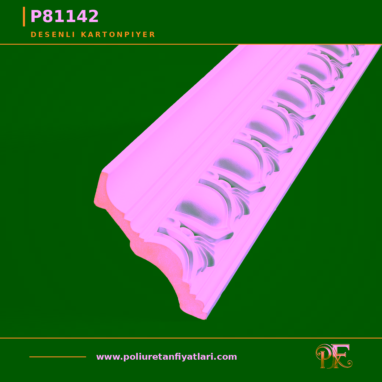 Poliüretan Desenli Tavan Kartonpiyer Modeli 12×15 cm