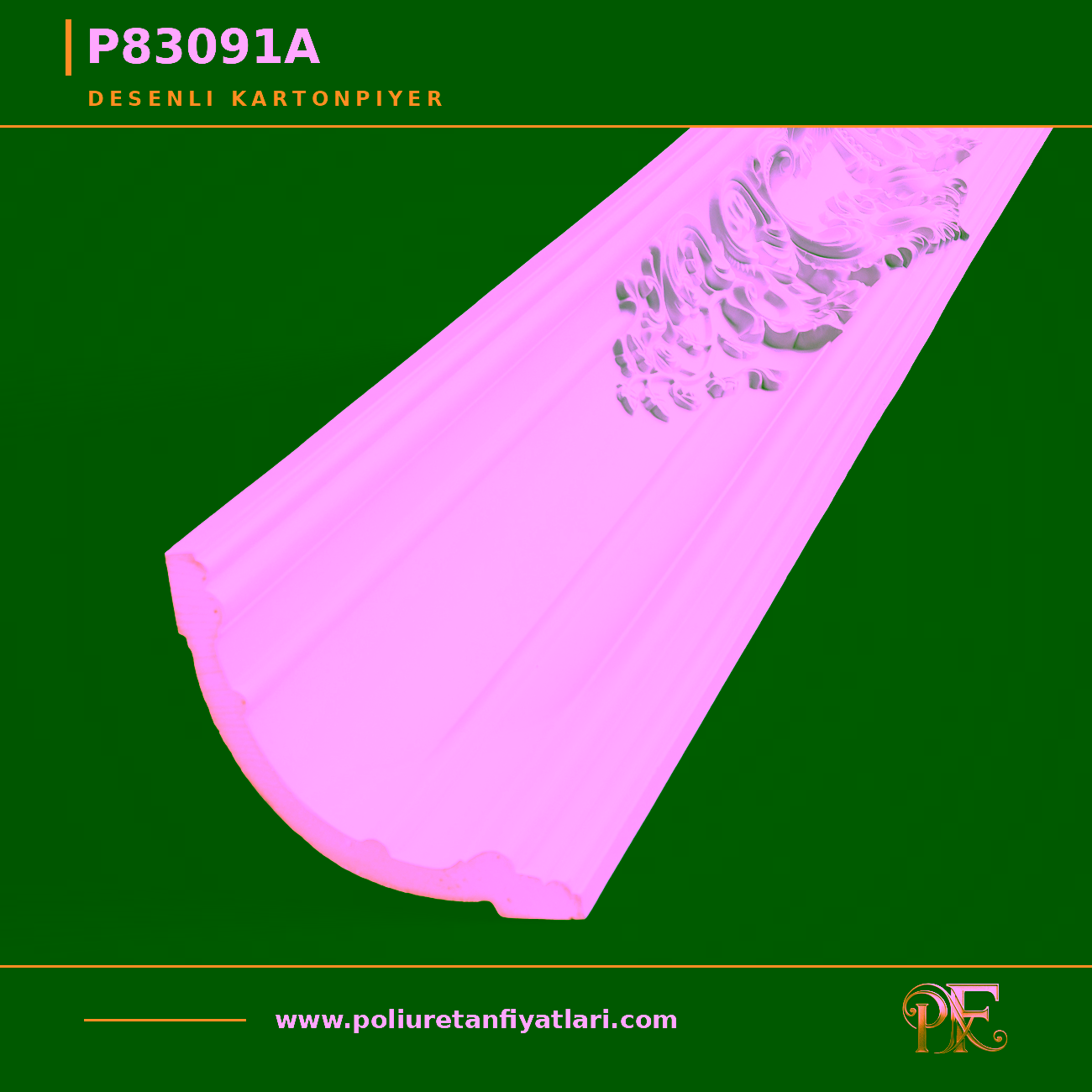Poliüretan Desenli Kartonpiyer Model 18×18 cm Klasik Profil