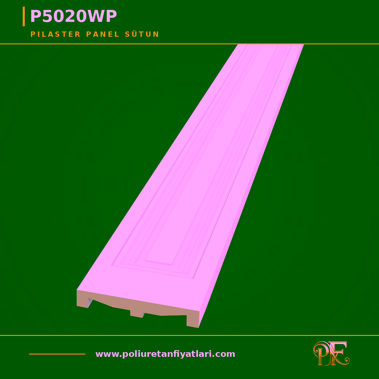 Poliüretan Düz Panelli Pilaster Sütun 3x20x240 cm