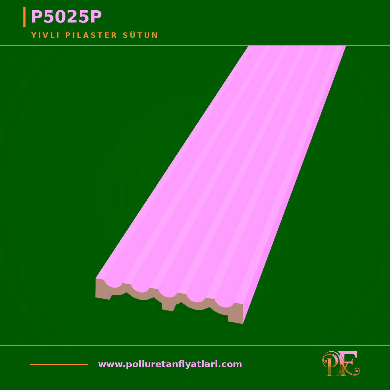 Poliüretan Yivli Pilaster Sütun Modeli 3x25x240 cm