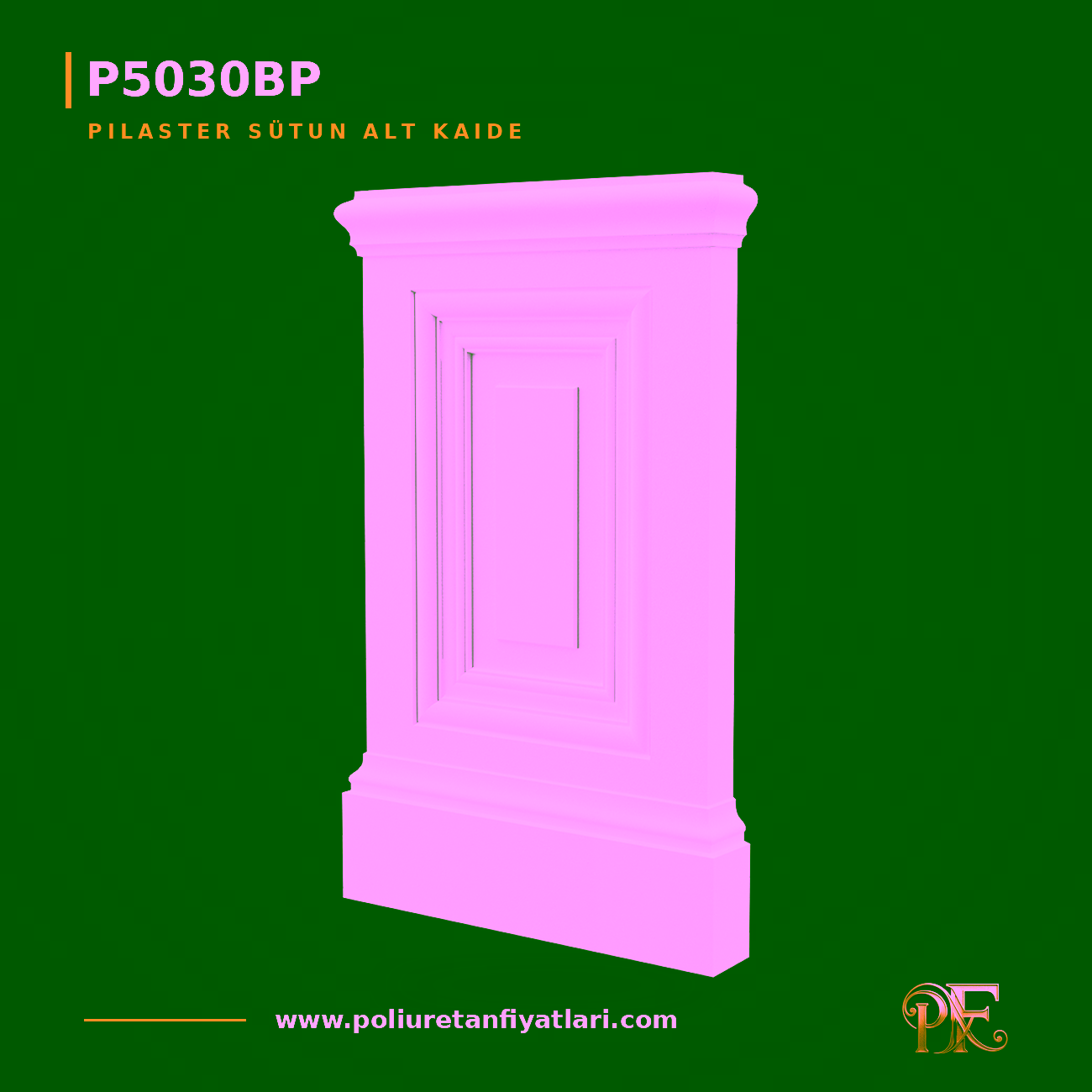 Poliüretan Kademeli Pilaster Sütun Alt Kaidesi 5x34x56 cm