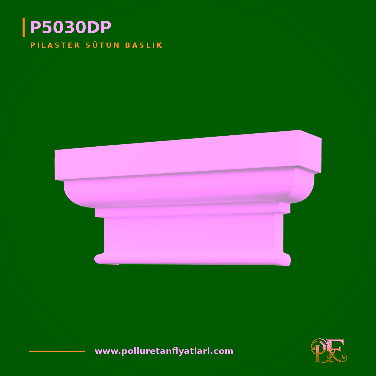 Poliüretan Pilaster Sütun Başlığı 10x43x19 cm Klasik Model