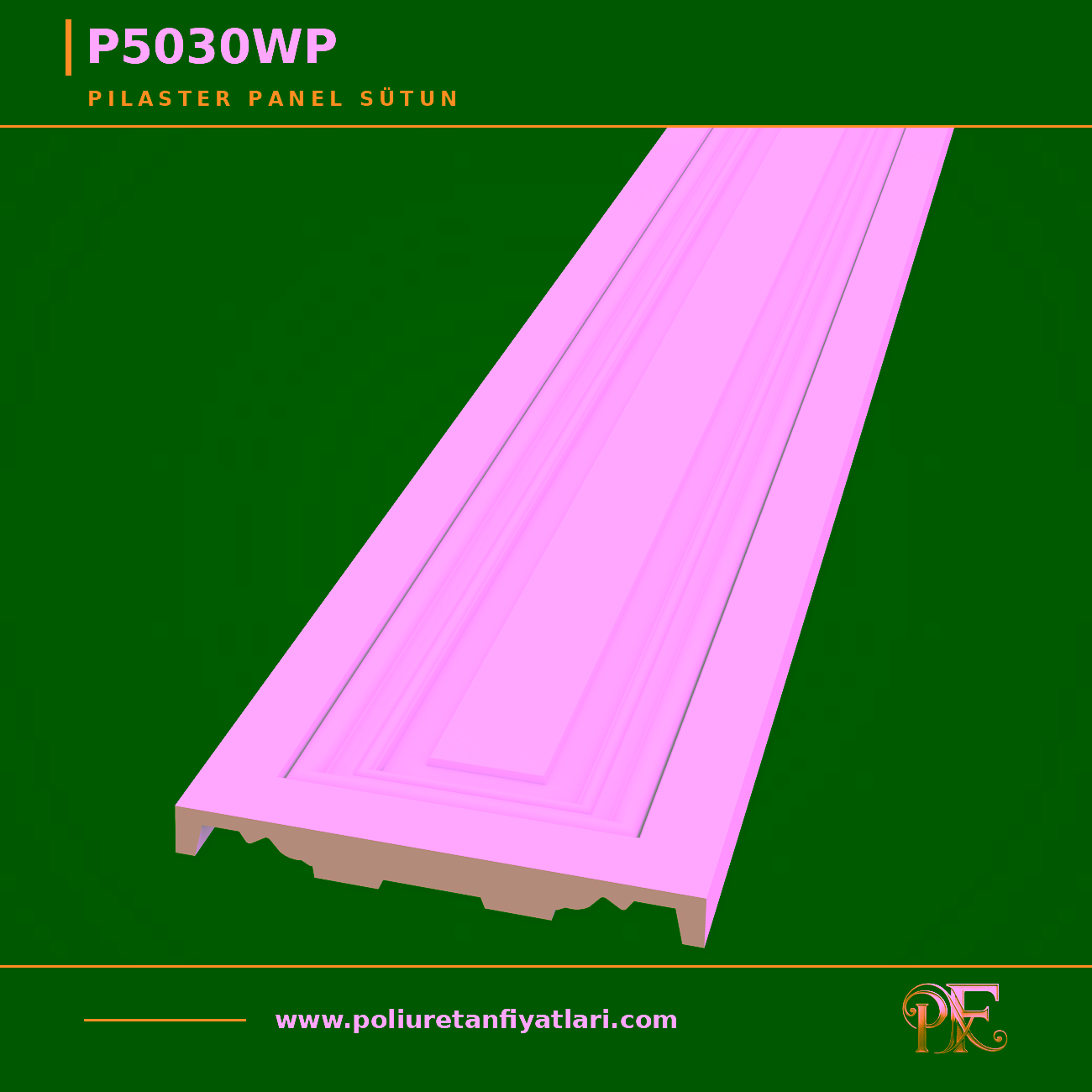 Düz Yüzeyli Poliüretan Pilaster Panel Sütun 3×30 cm