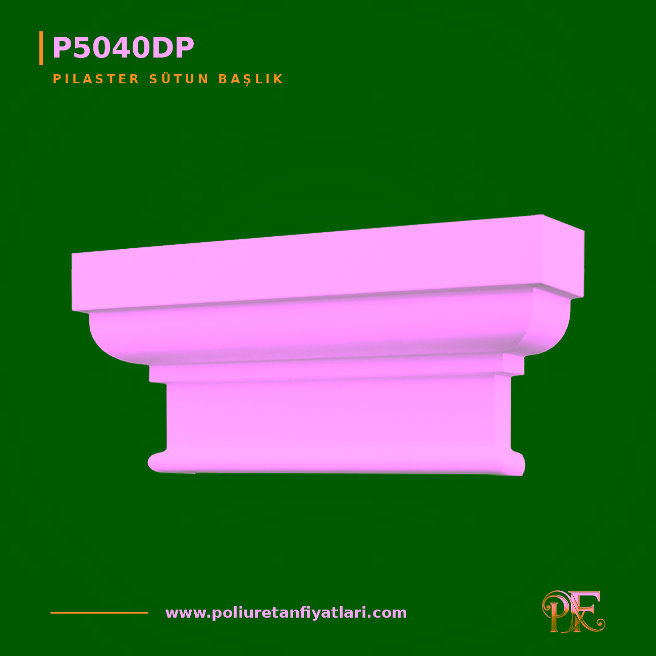 Poliüretan Pilaster Sütun Başlığı 13x56x26 cm