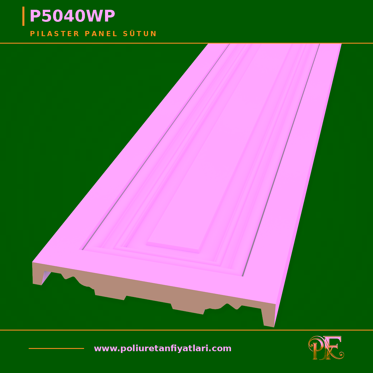 4x40x240 cm Panel Motifli Poliüretan Pilaster Sütun